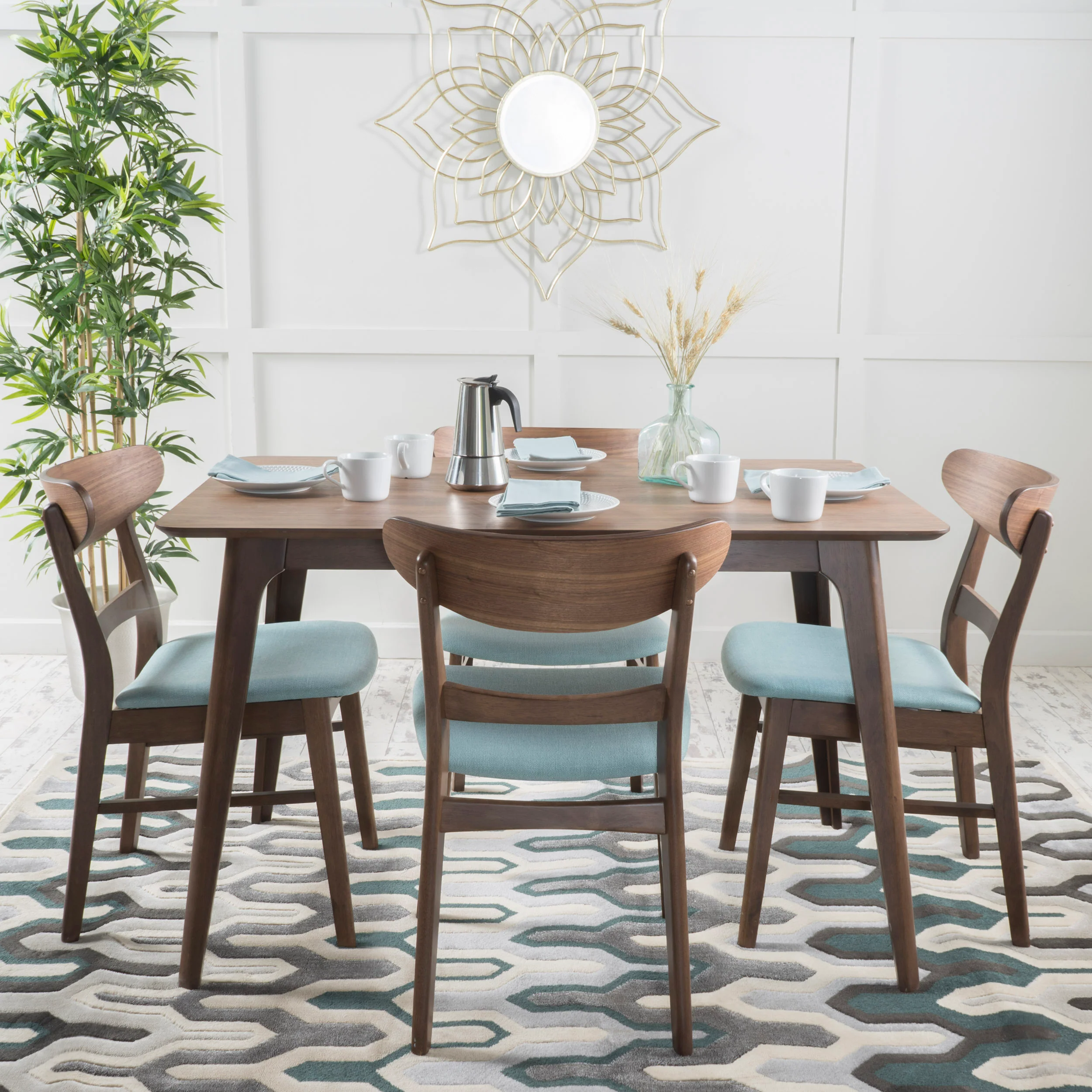 Colonial Mid-Century Modern 5 Piece Dining Set - furnishings
