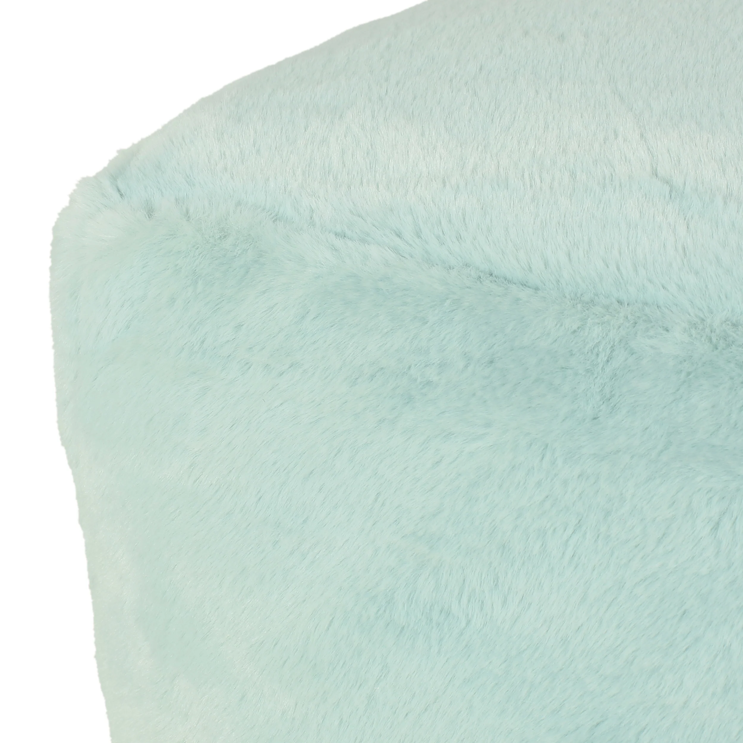 Pickerel Modern Glam Faux Fur Cube Pouf - furnishings