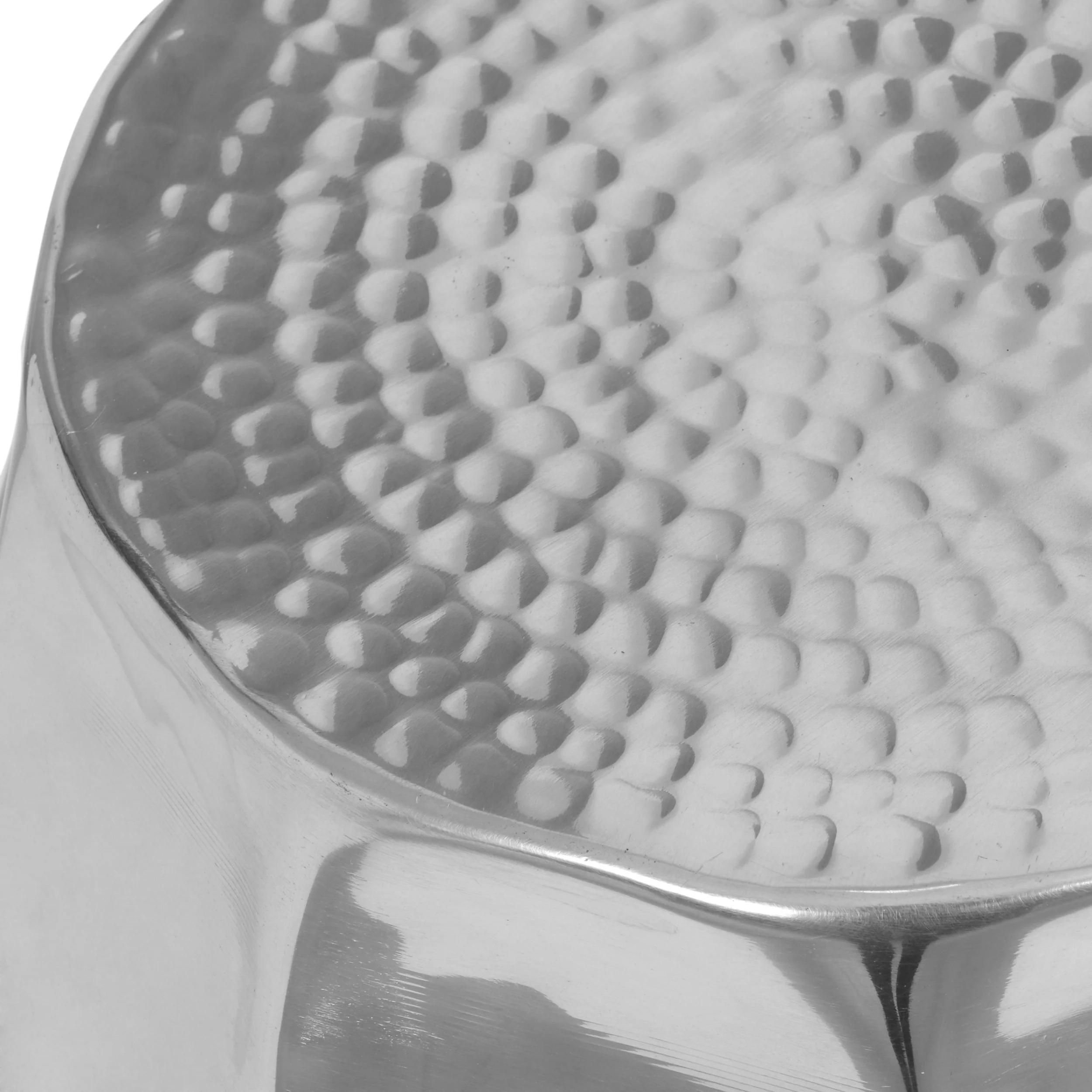 Duffy Modern Glam Handcrafted Aluminum Honeycomb Side Table, Silver - furnishings
