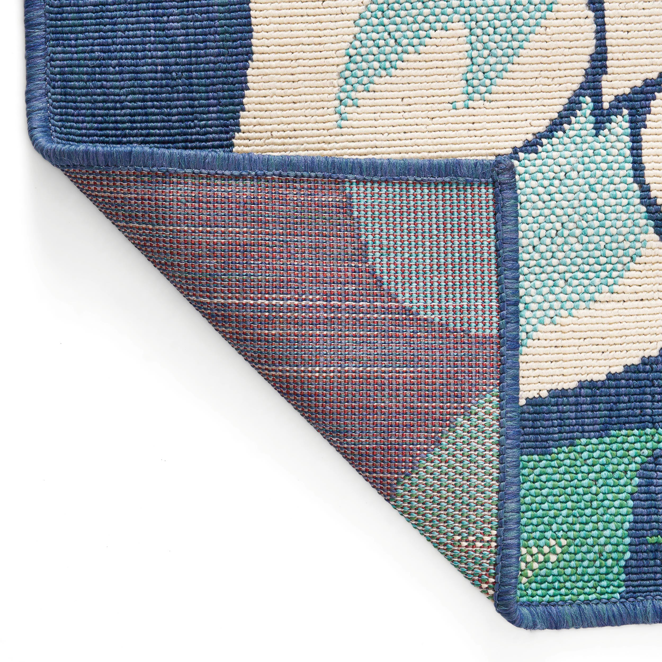 Truda Outdoor Floral Area Rug, Blue and Green - furnishings