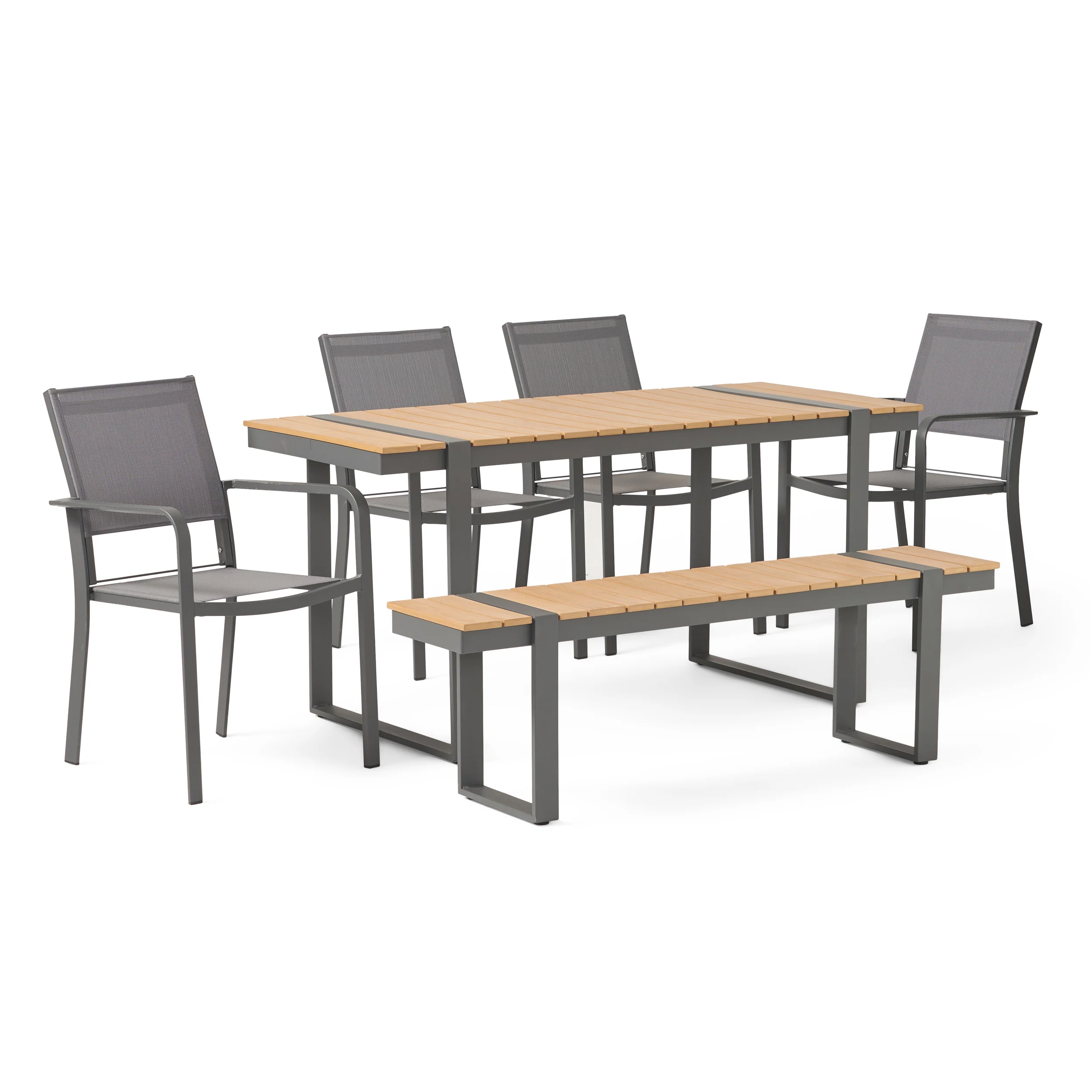 Watts Outdoor 6 Piece Aluminum Dining Set - furnishings