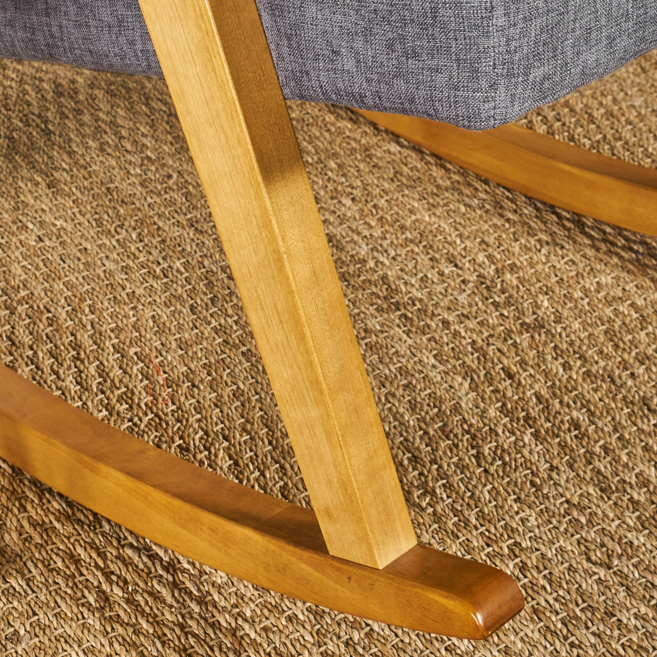 Nero Mid Century Modern Fabric Rocking Chair - furnishings