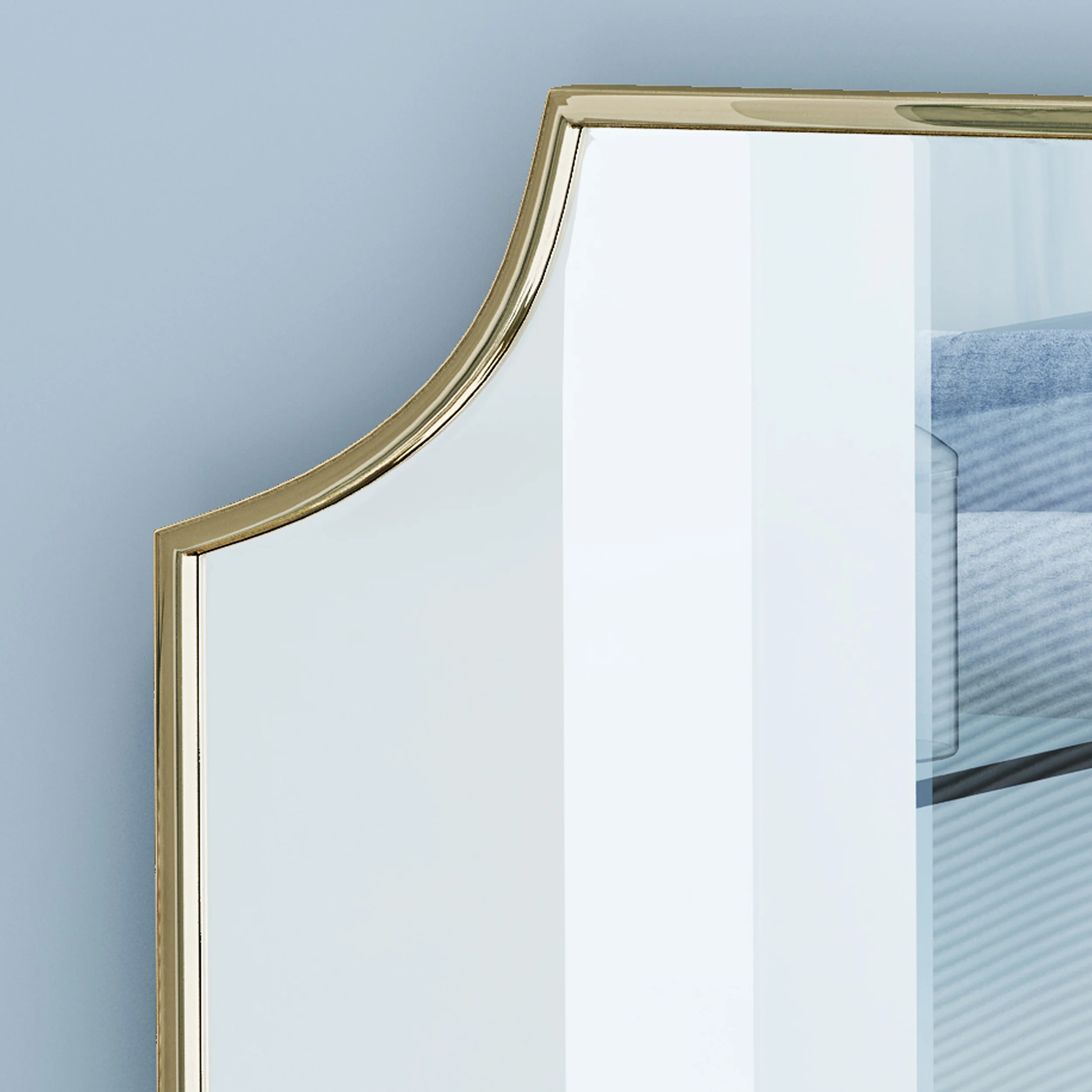 Estelle Glam Wall Mirror with Gold Finished Stainless Steel Frame - furnishings