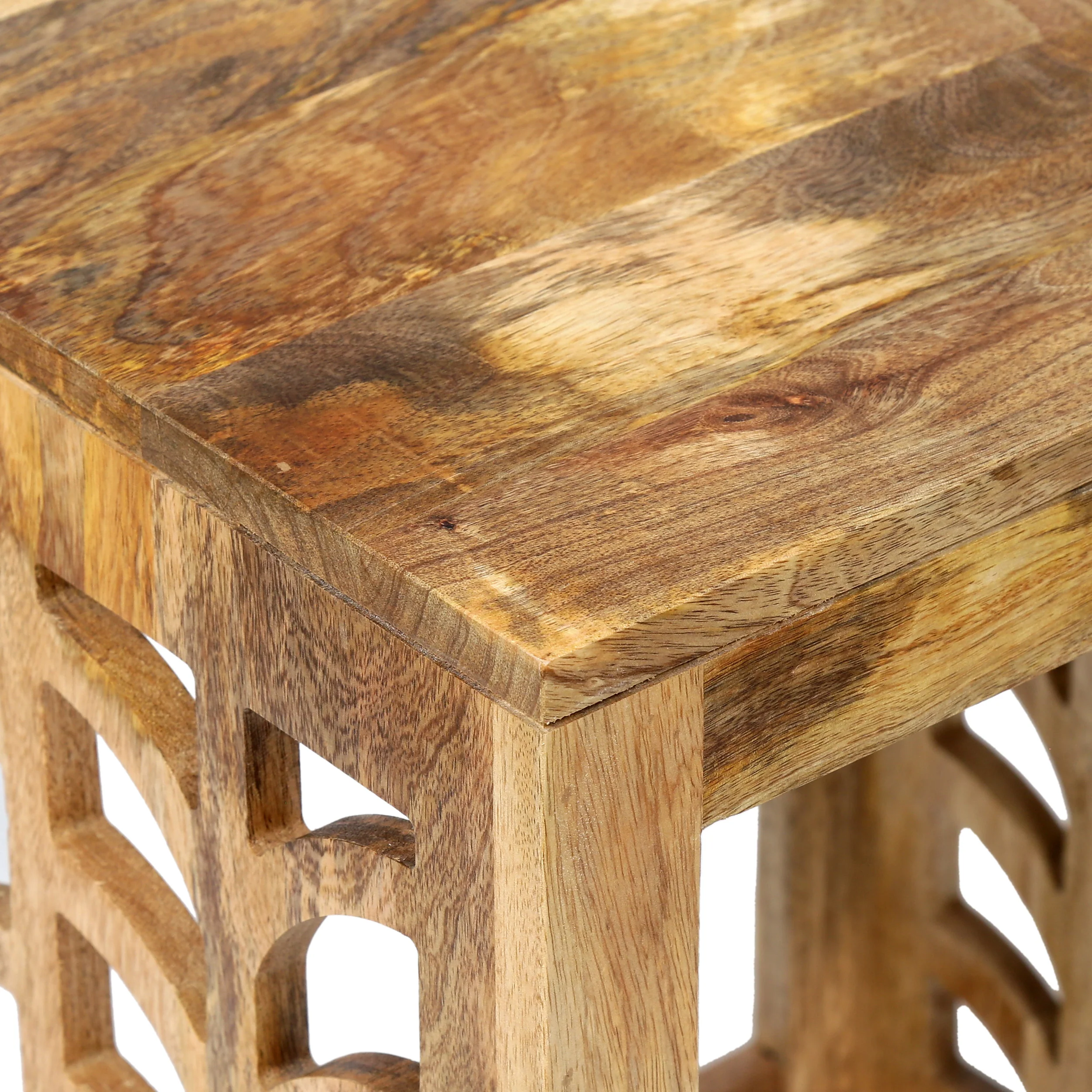 Ferrell Handcrafted Boho Mango Wood Nesting Tables - furnishings