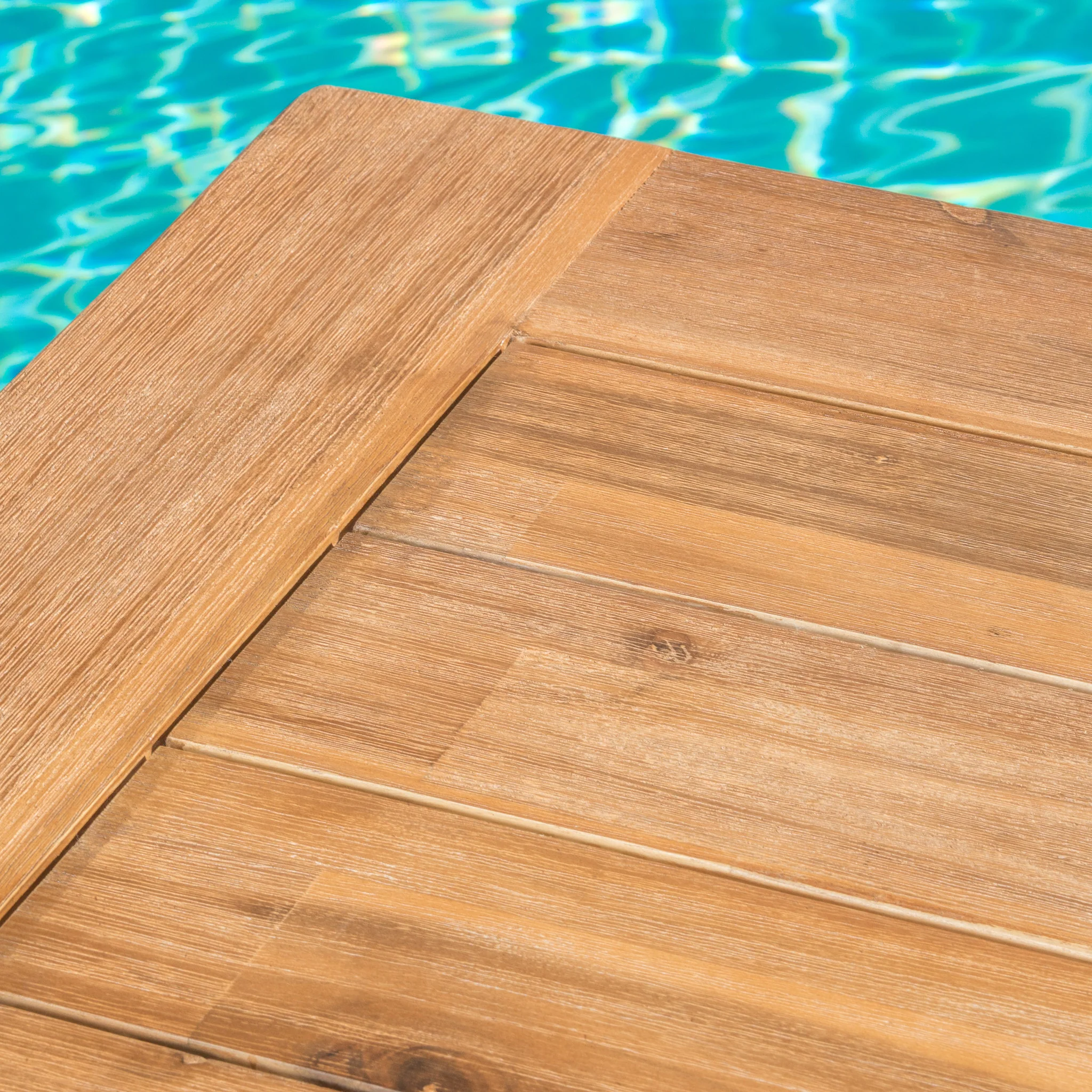 Valverde Outdoor Teak Finish and Brushed Grey Acacia Wood Picnic Dining Set - furnishings