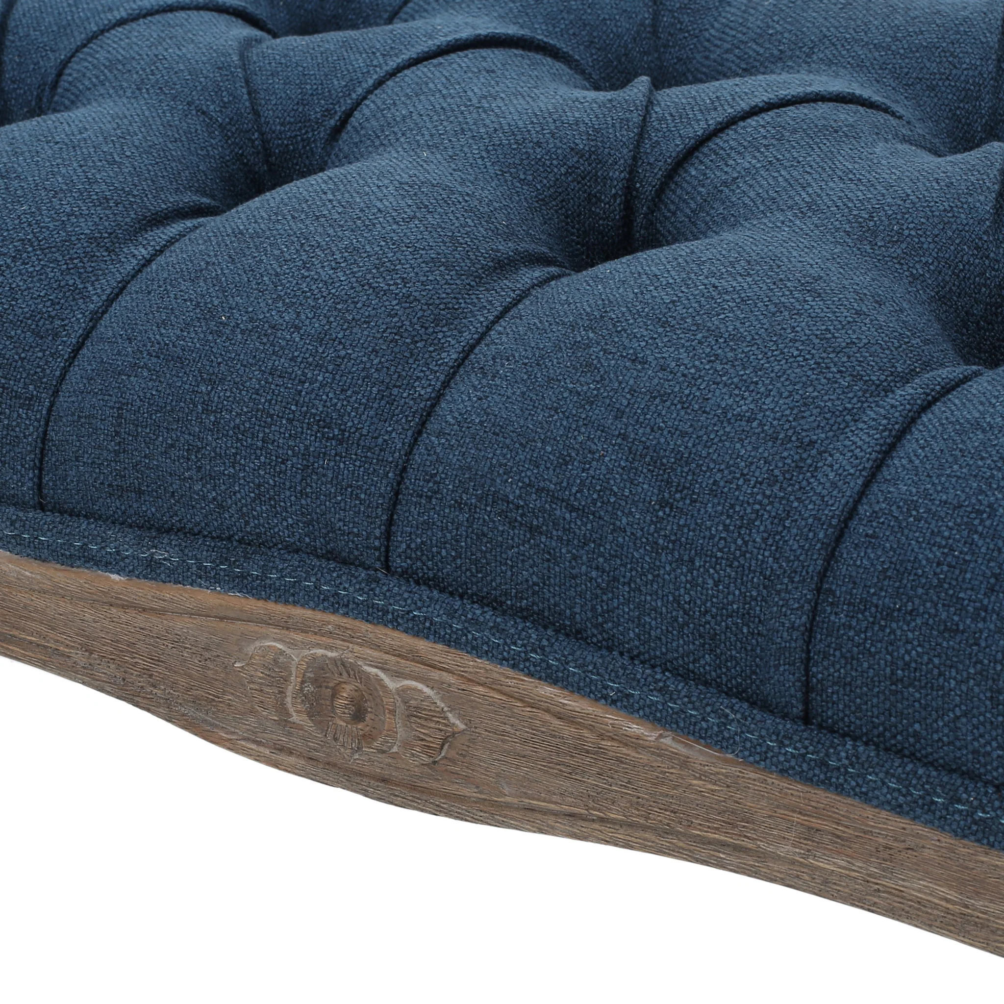 Tasette Traditional Button Tufted Fabric Bench - furnishings