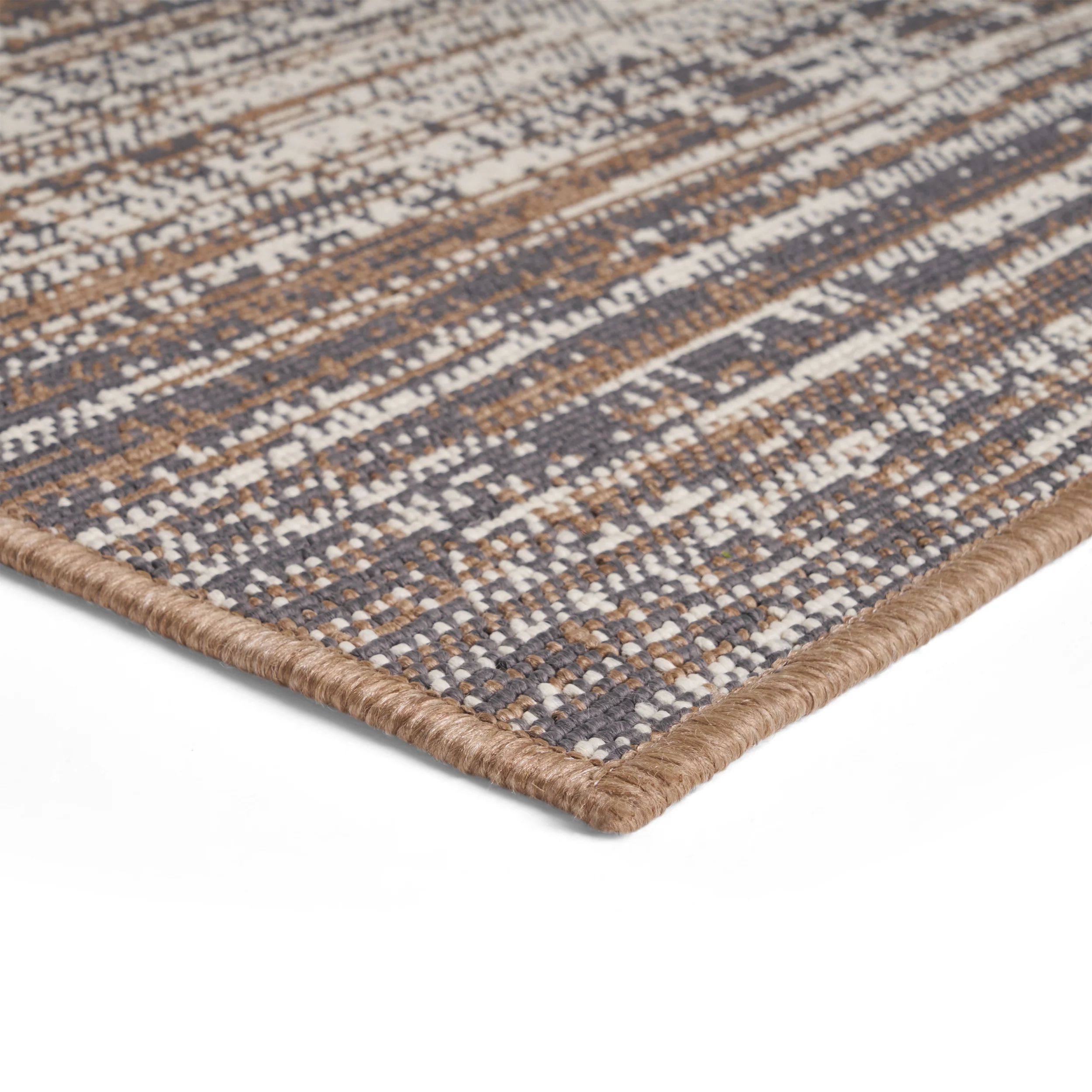 Katherine Outdoor Contemporary Area Rug, Gray and Beige - furnishings