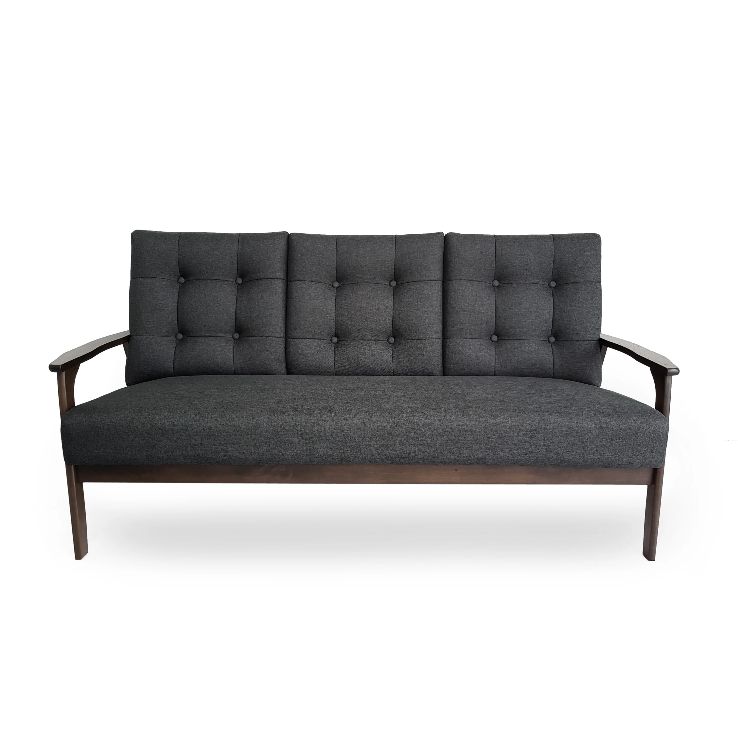 Maureen Mid Century Modern 2-Piece Fabric Sofa & Love Seat Living Room Set - furnishings