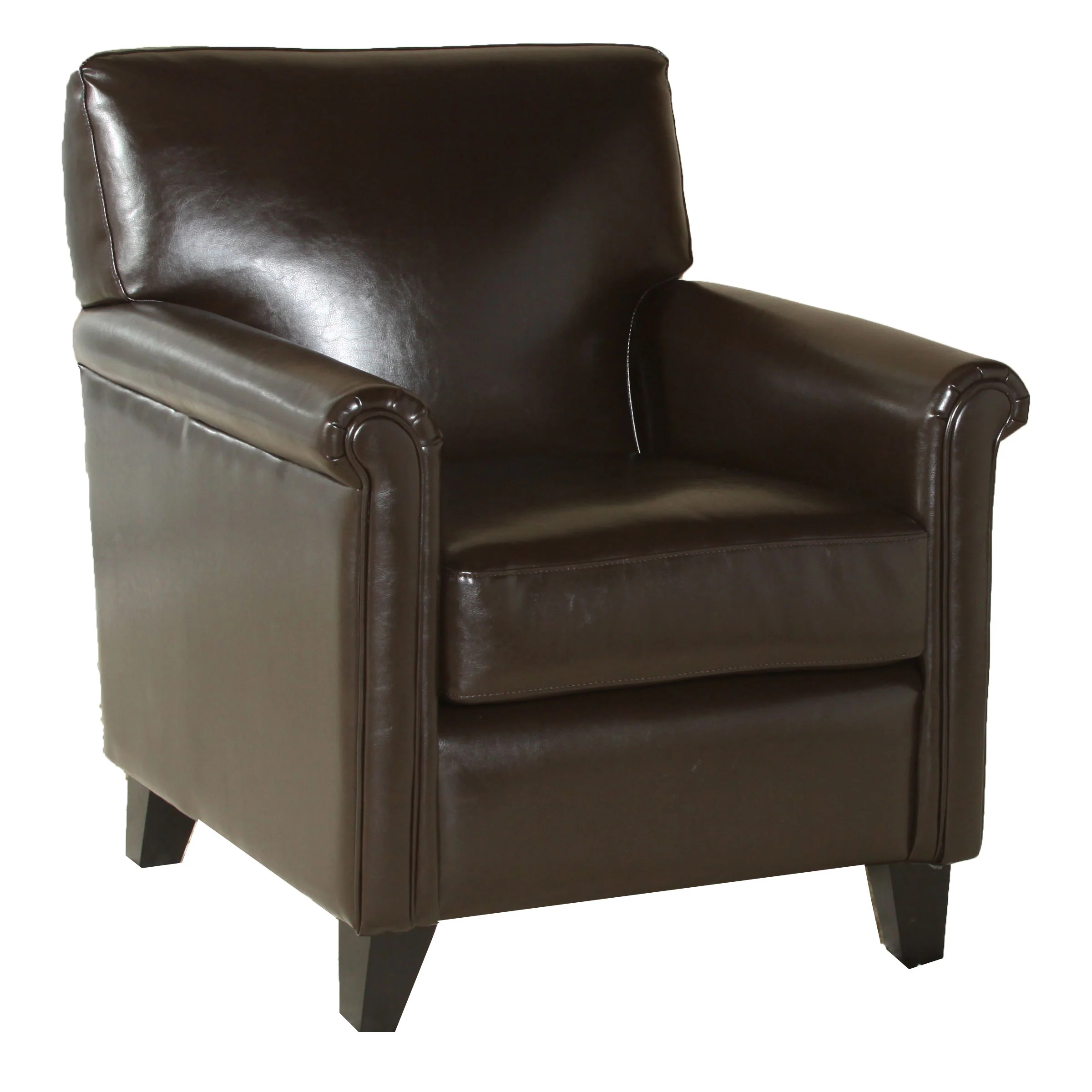 Bristol Classic Brown Bonded Leather Club Chair - furnishings