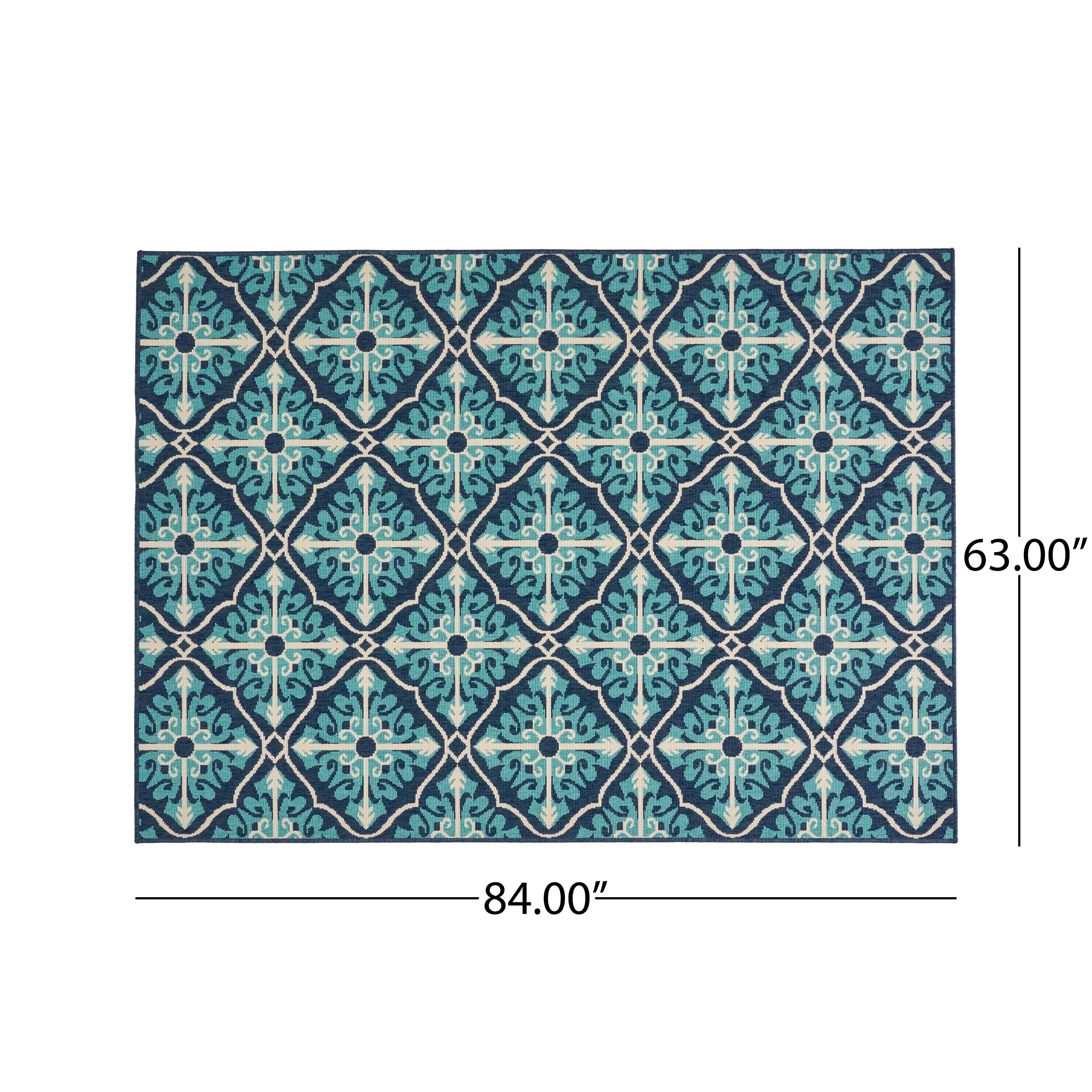 Jamia Outdoor Trellis Area Rug, Navy and Blue - furnishings