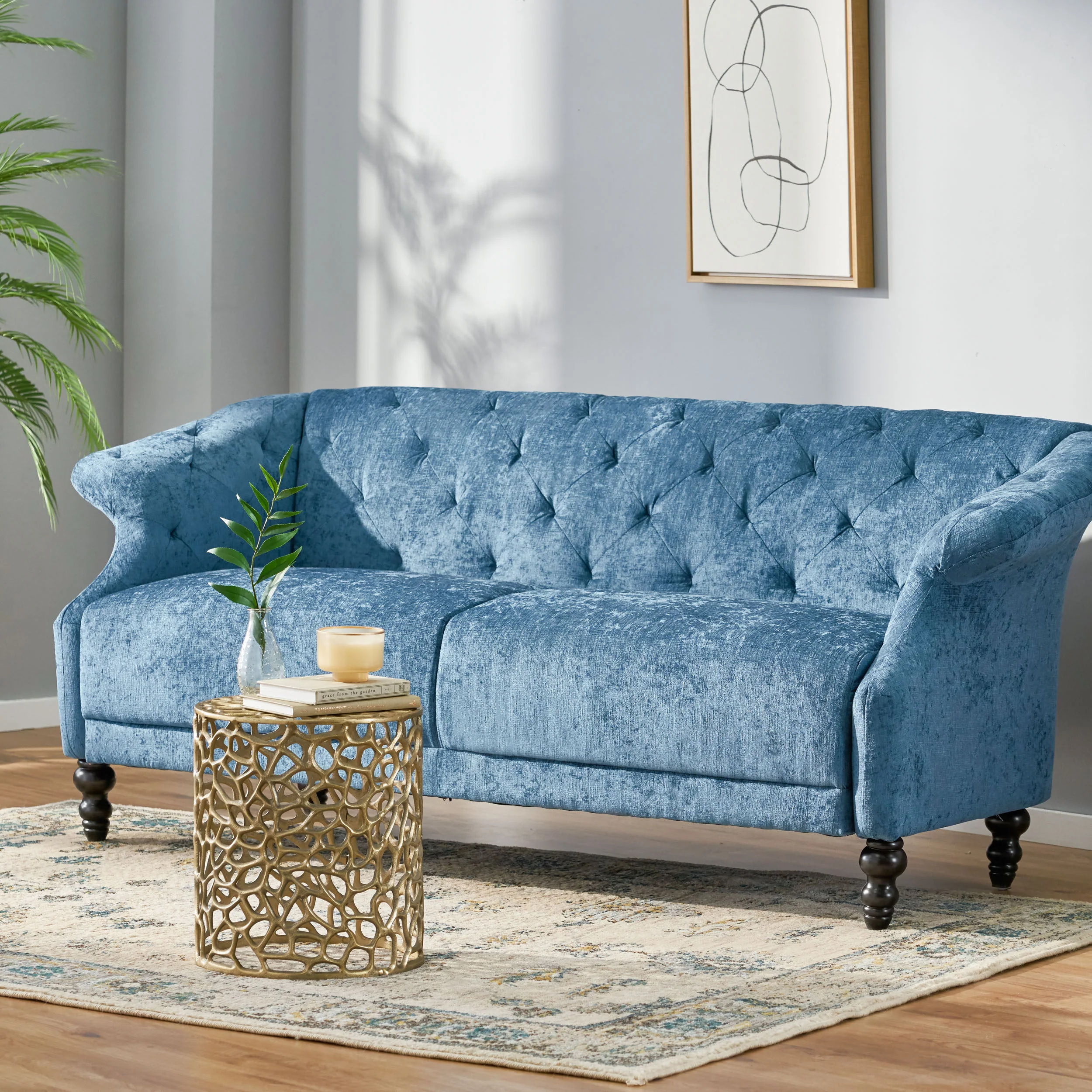 Lavonia Contemporary Tufted 3 Seater Sofa - furnishings