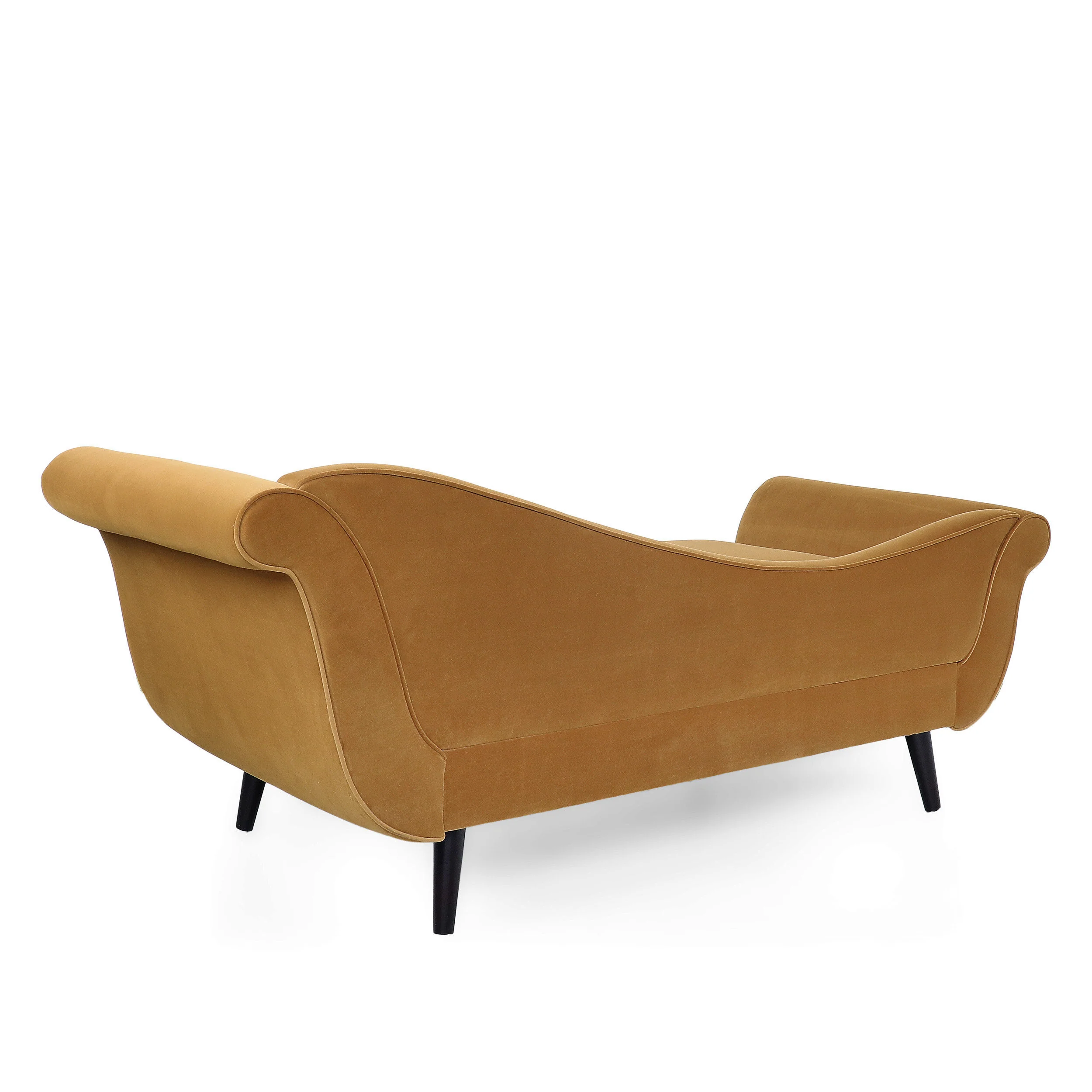 Jakyrah Contemporary Velvet Chaise Lounge with Scroll Arms - furnishings