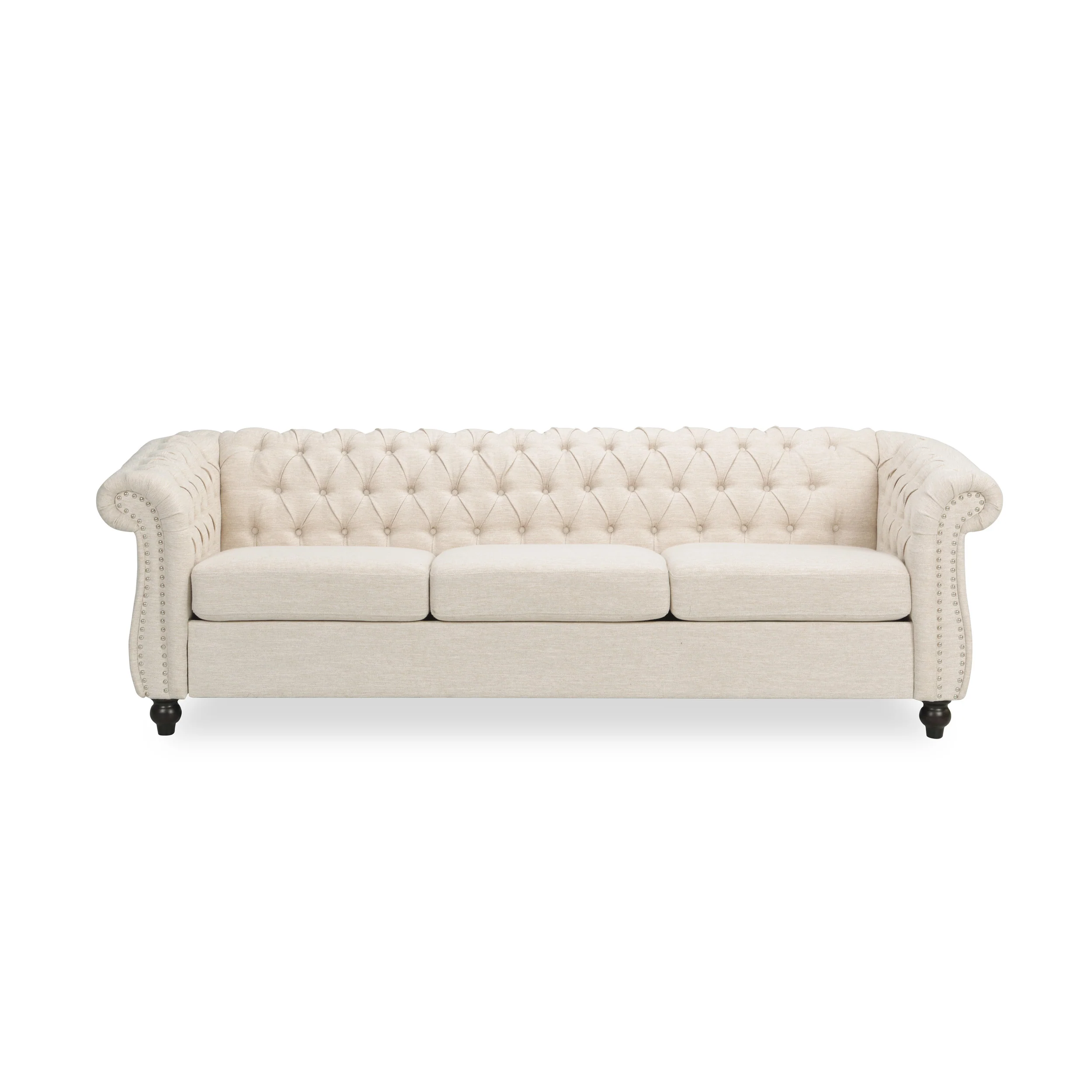 Adetokunbo Tufted Fabric Chesterfield 3 Seater Sofa - furnishings
