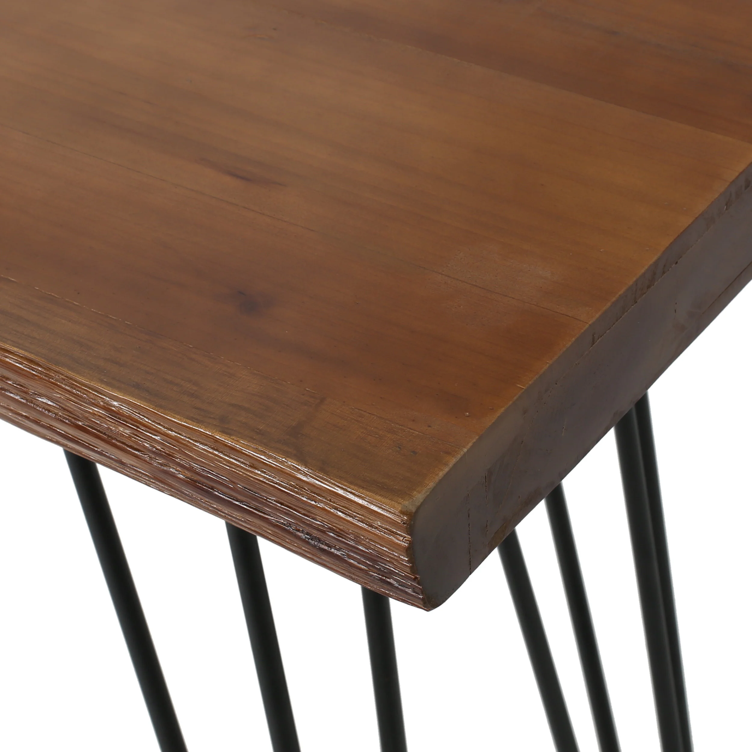 Aneissa Industrial Faux Live Edge Rectangular Bar Table, Natural - furnishings