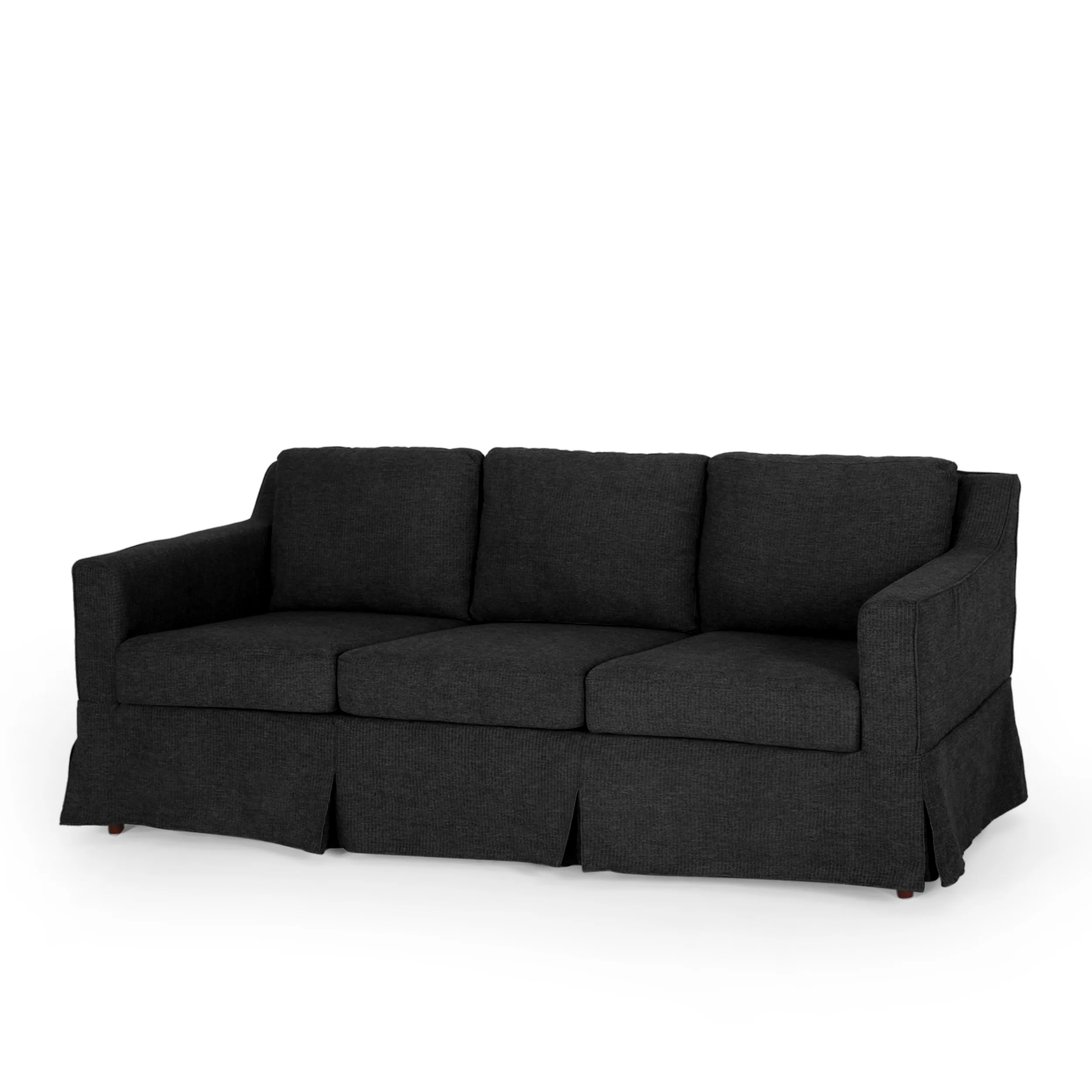Bainville Contemporary Fabric 3 Seater Sofa with Skirt - furnishings