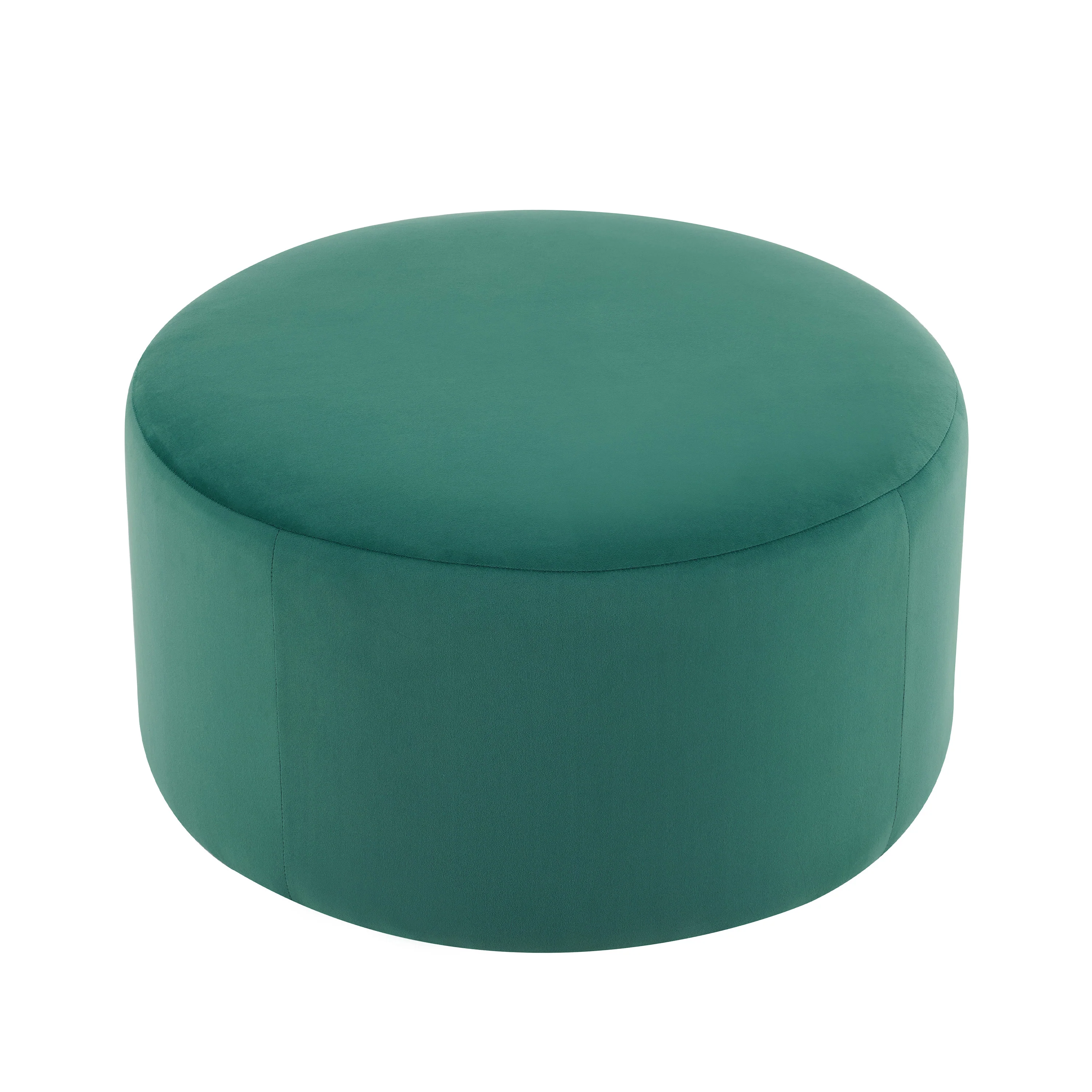 Inia Velvet Round Ottoman - furnishings