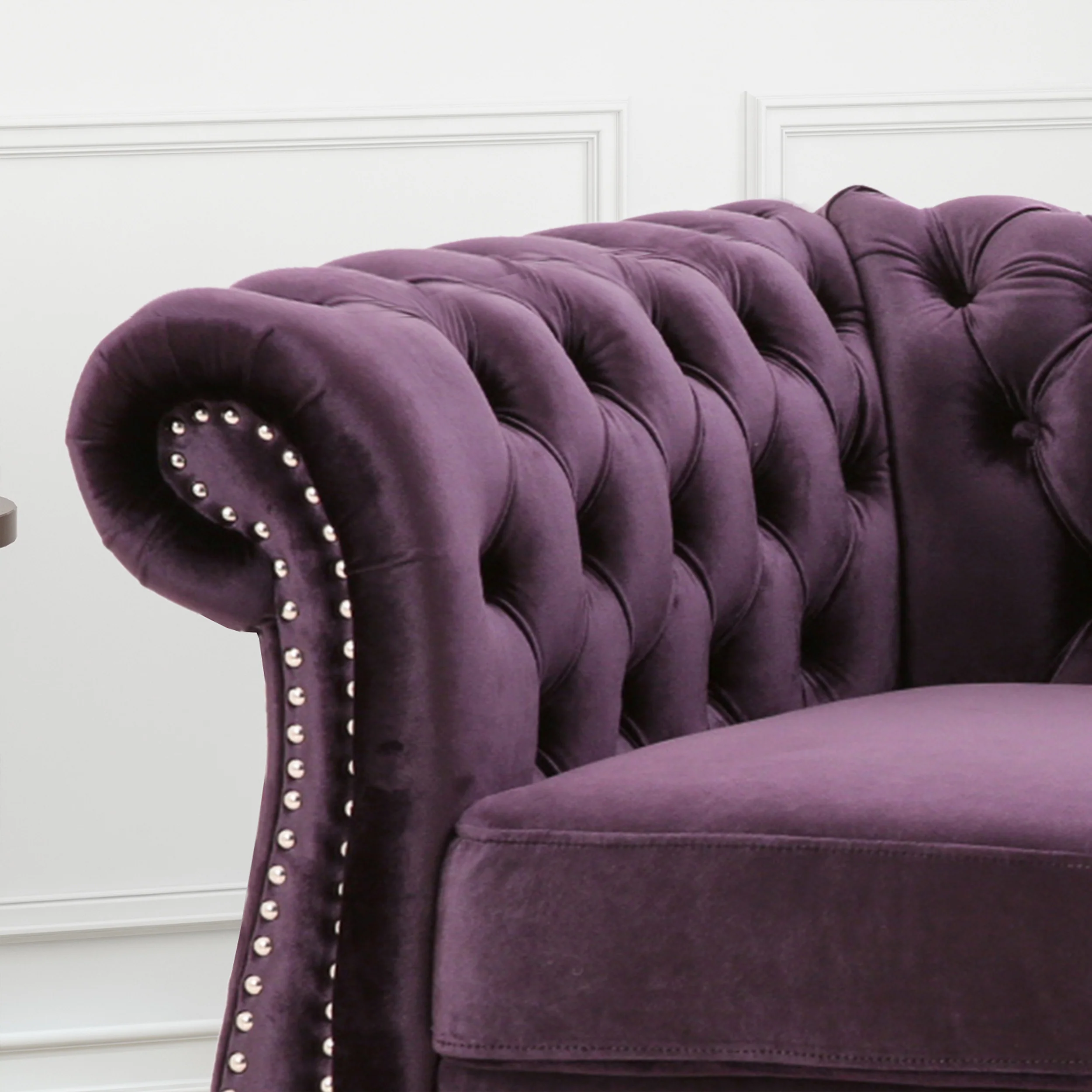 Galilea Chesterfield Velvet Club Chair - furnishings
