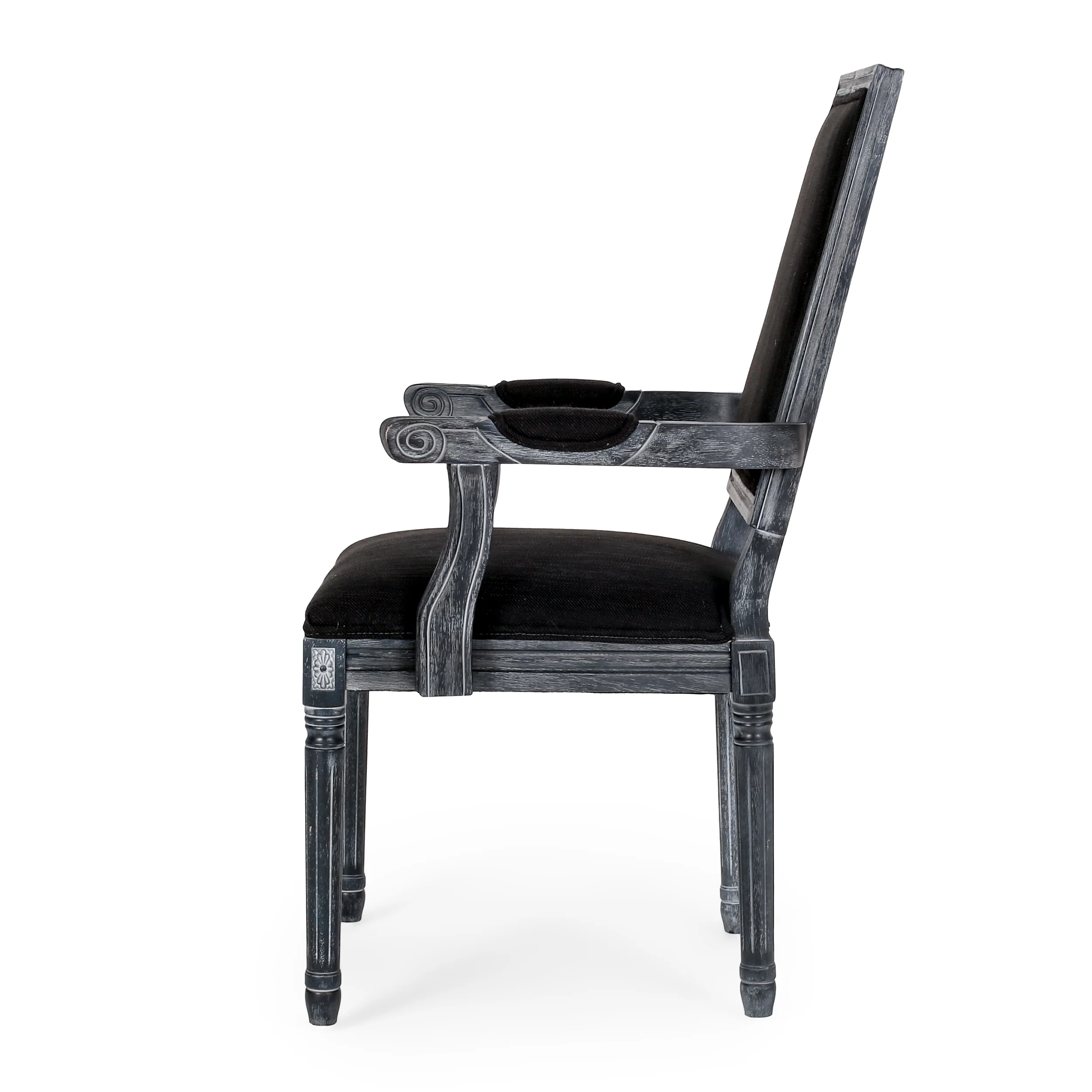 Ashlyn French Country Fabric Upholstered Wood Dining Chairs, Set of 4 - furnishings