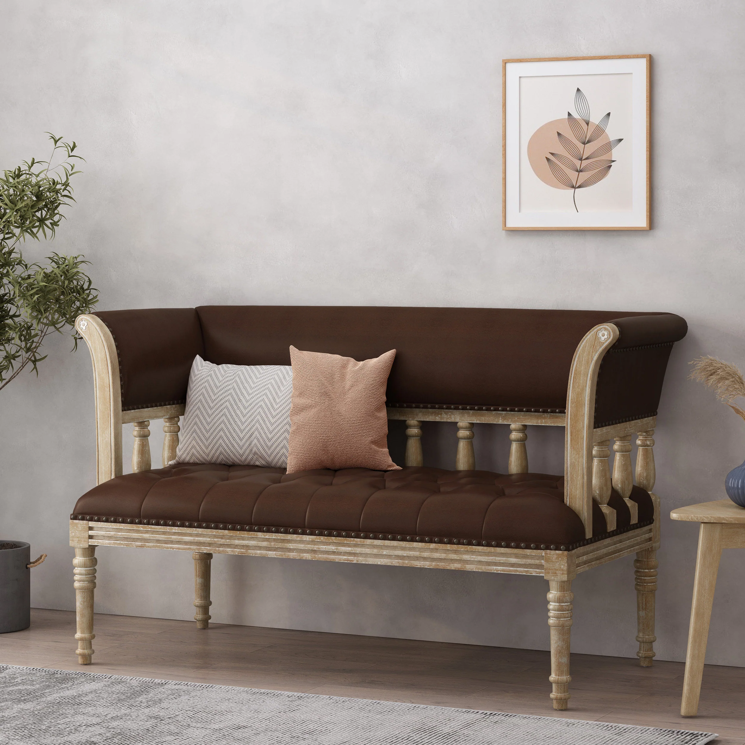 Niemi Traditional Upholstered Tufted Loveseat - furnishings