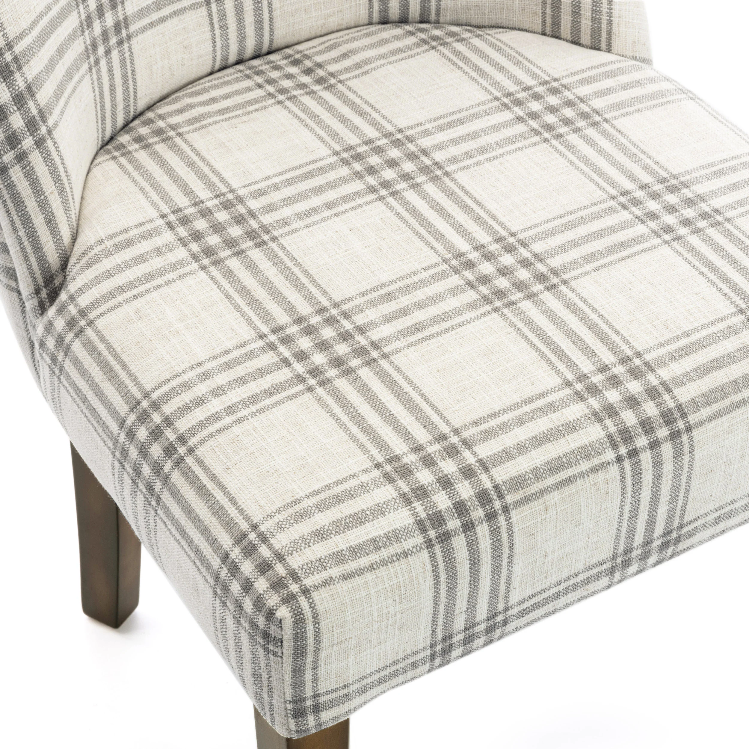 Rydel Contemporary Upholstered Plaid Dining Chairs, Set of 2 - furnishings