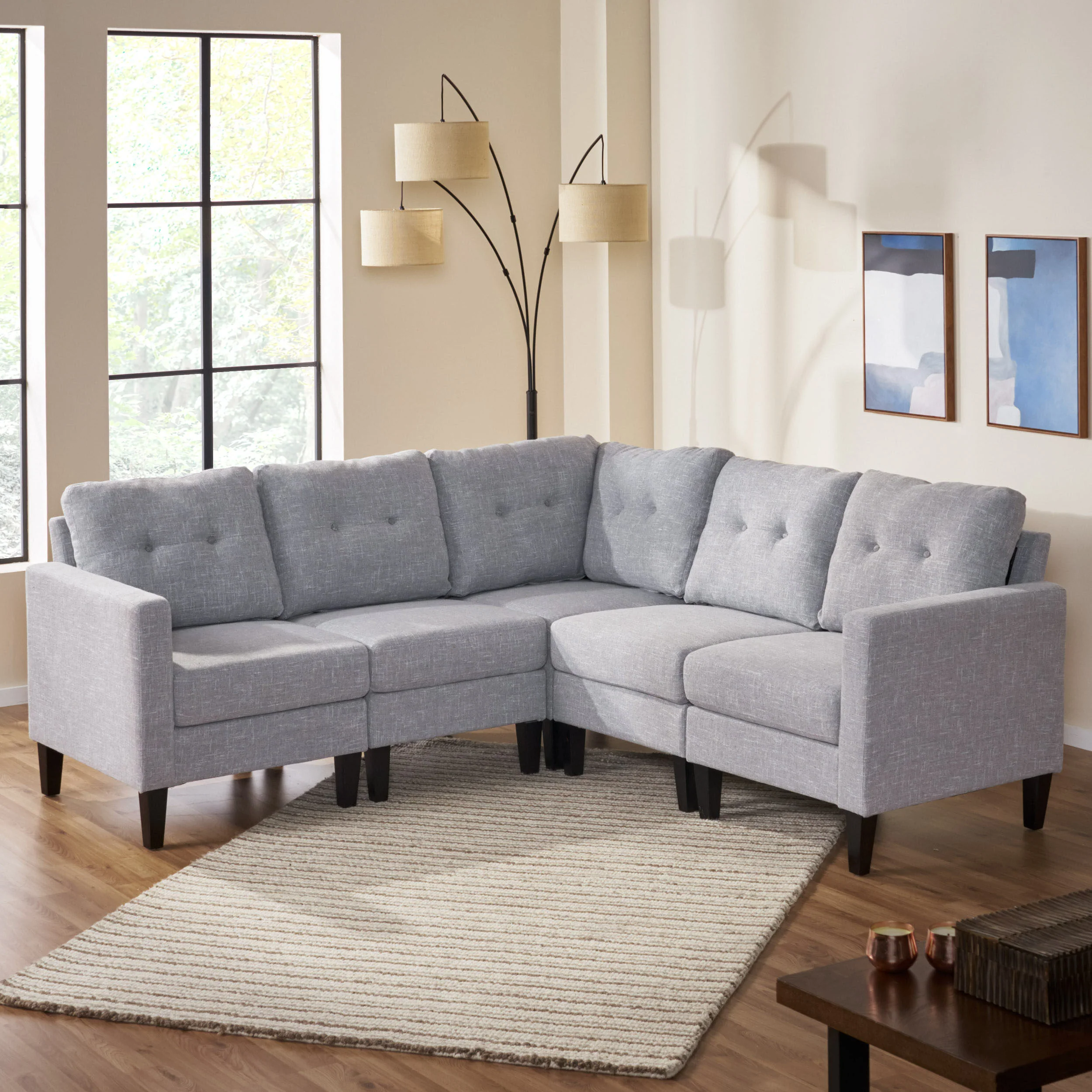 Marsh Mid Century Modern Sectional Sofa Set - furnishings