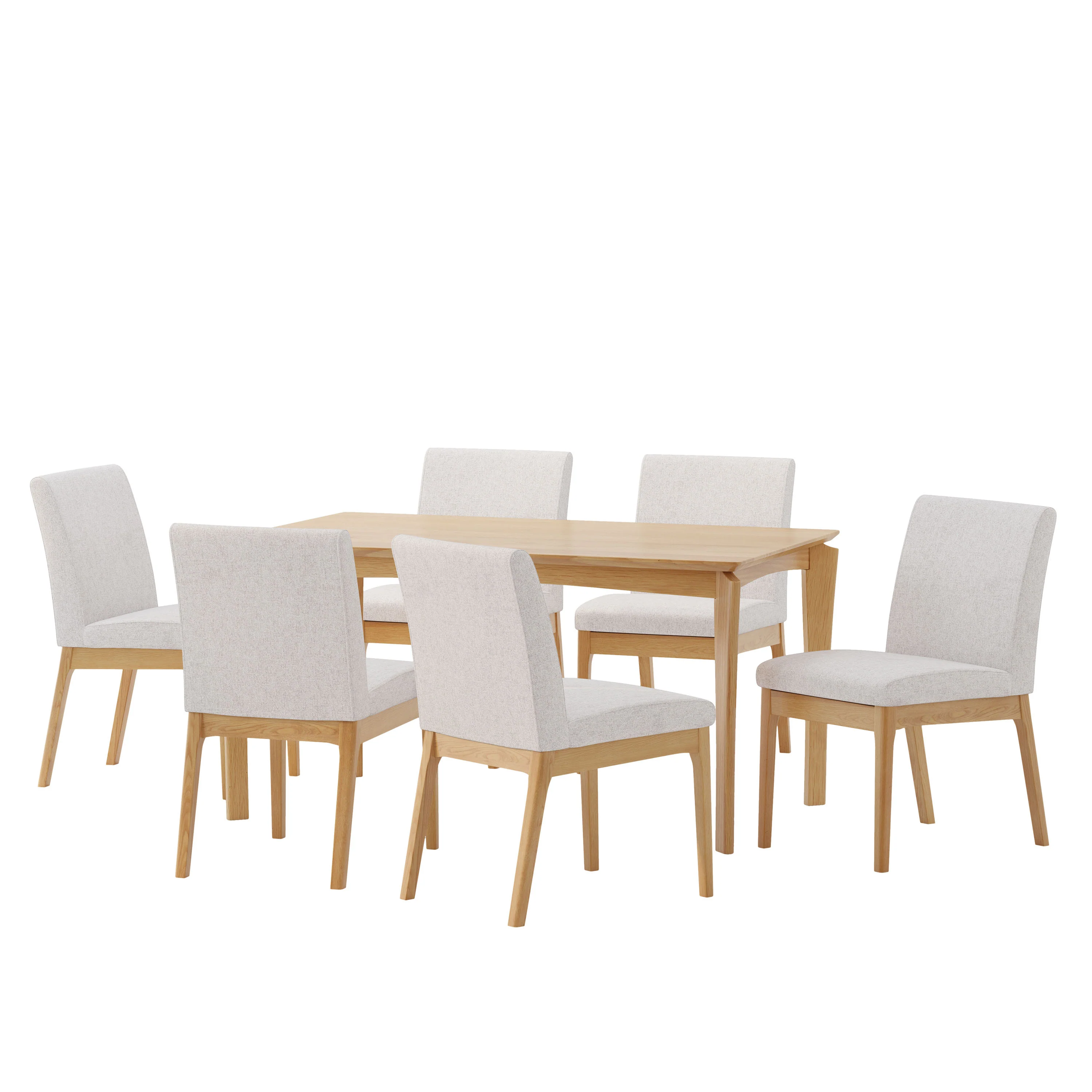 Ballantrae Wood and Fabric 7 Piece Dining Set - furnishings