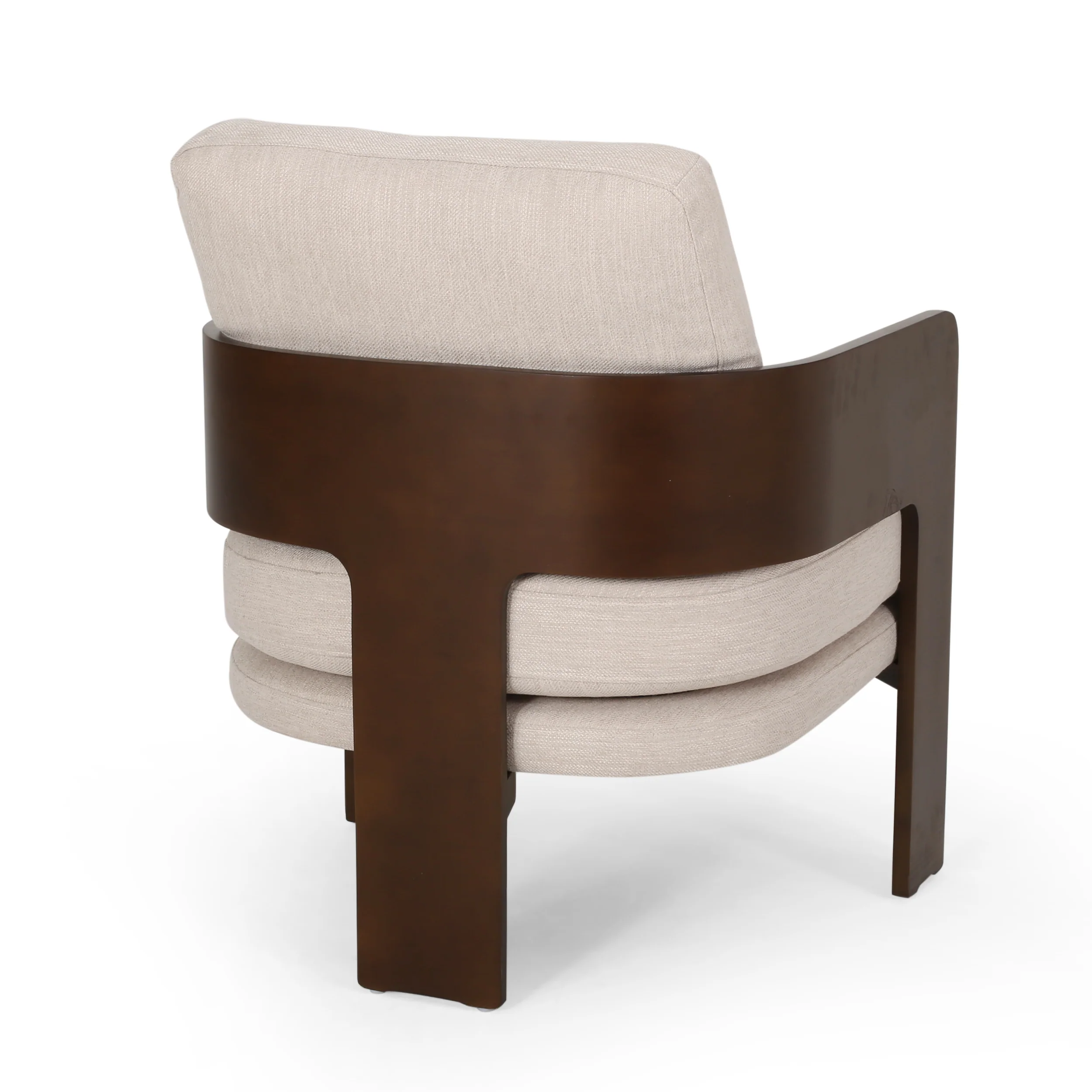 Grover Mid-Century Modern Fabric Bentwood Accent Chair - furnishings
