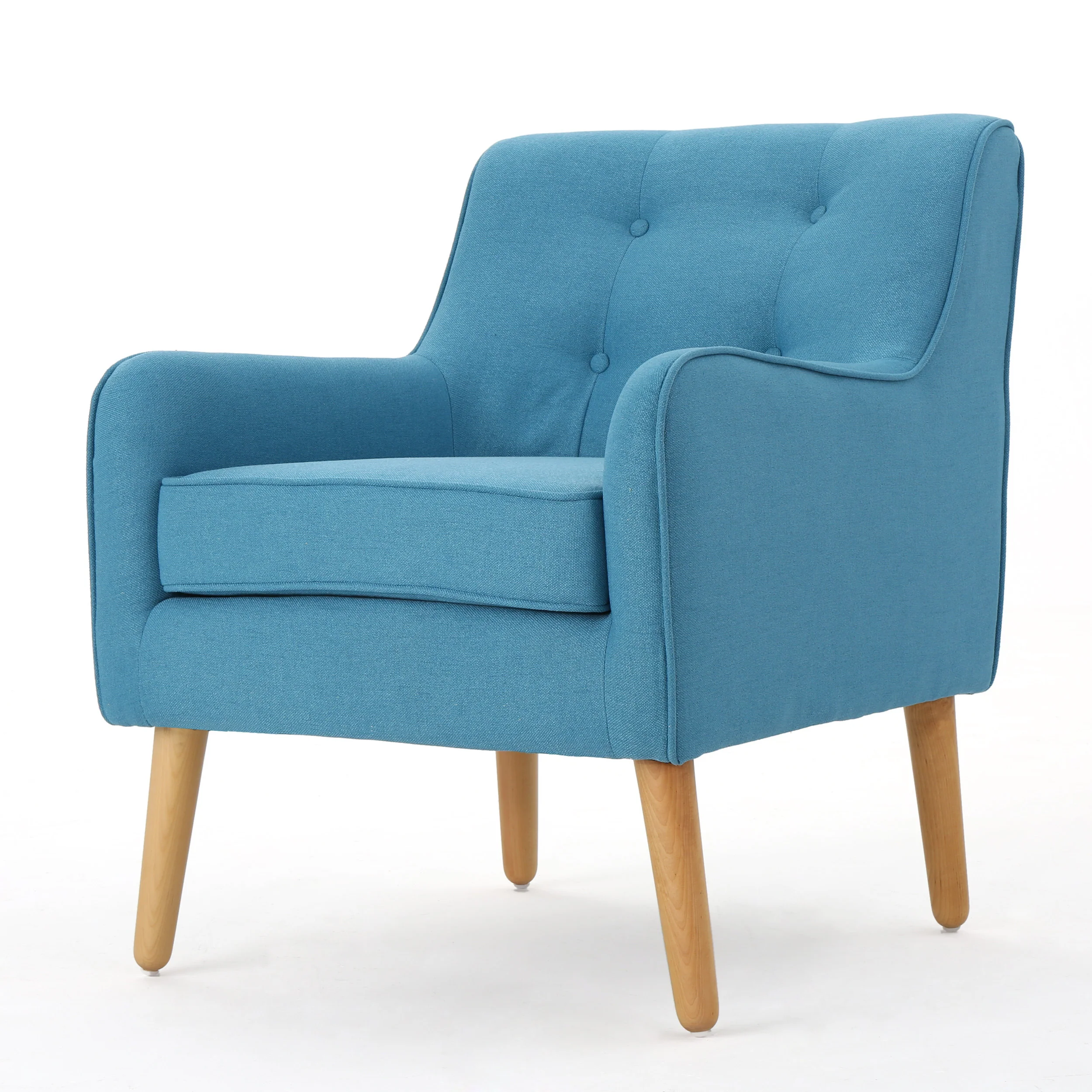 Fontinella Mid Century Tufted Back Fabric Arm Chair - furnishings