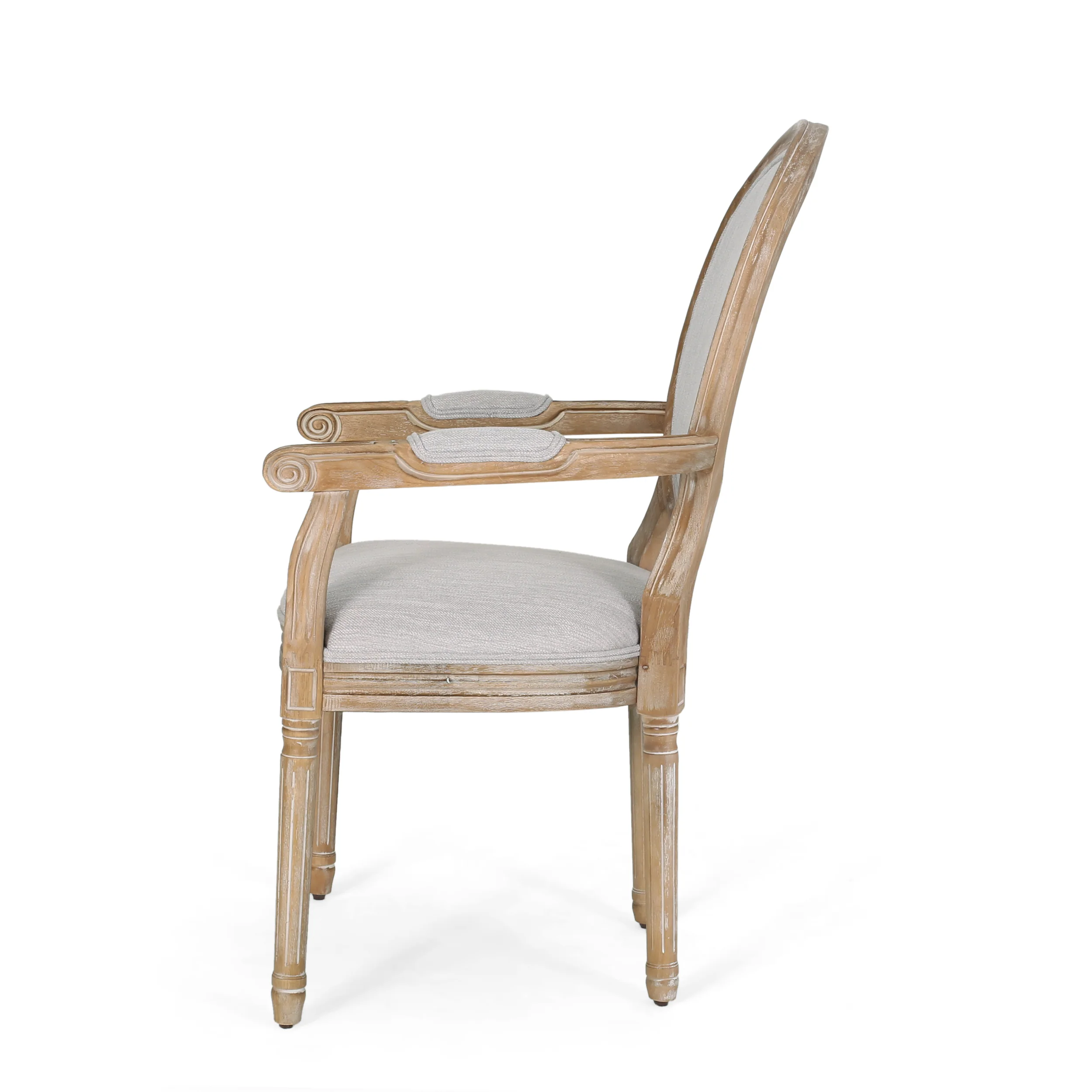 Comisky French Country Fabric Upholstered Wood Expandable 7 Piece Dining Set - furnishings
