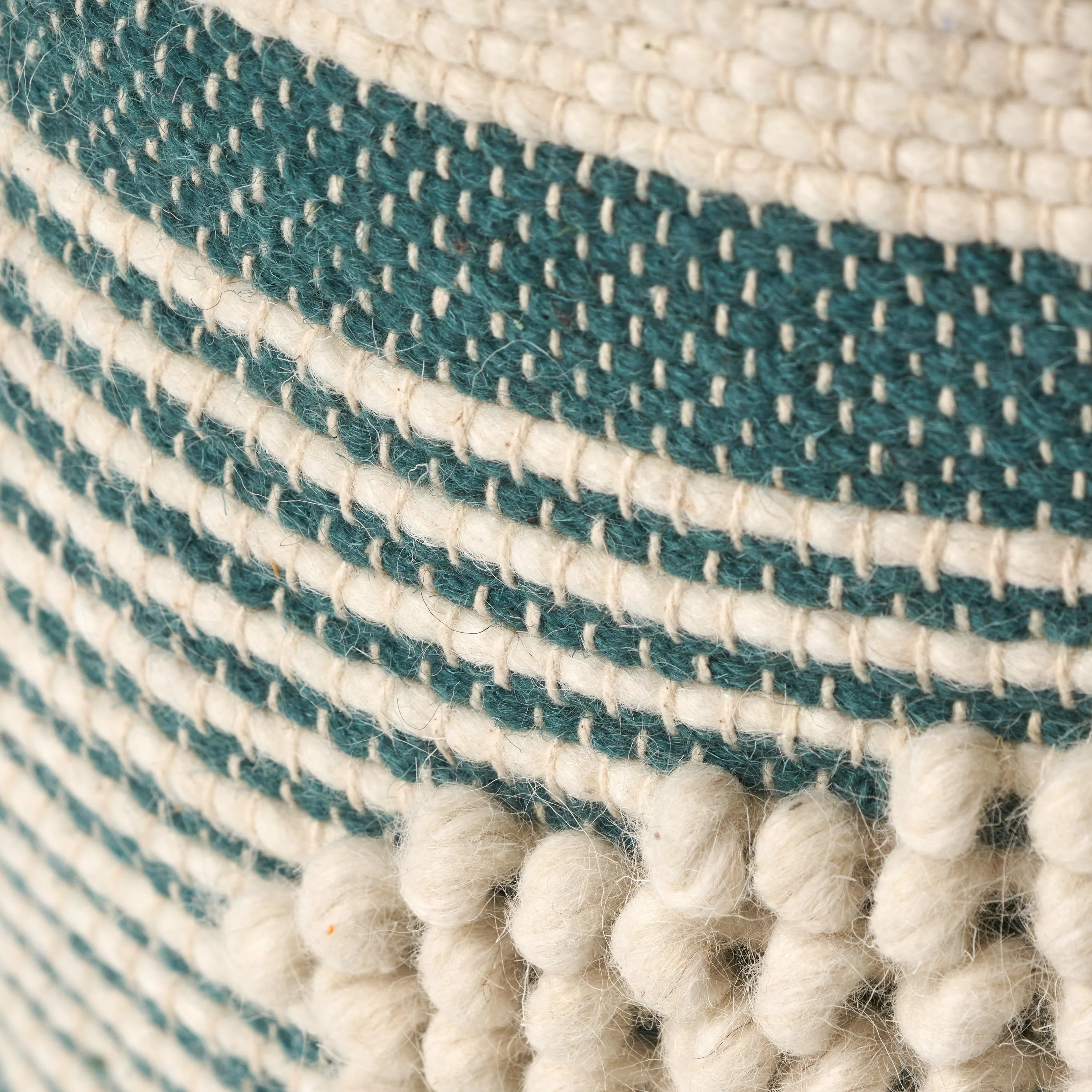Villard Boho Handcrafted Fabric Cylinder Pouf - furnishings
