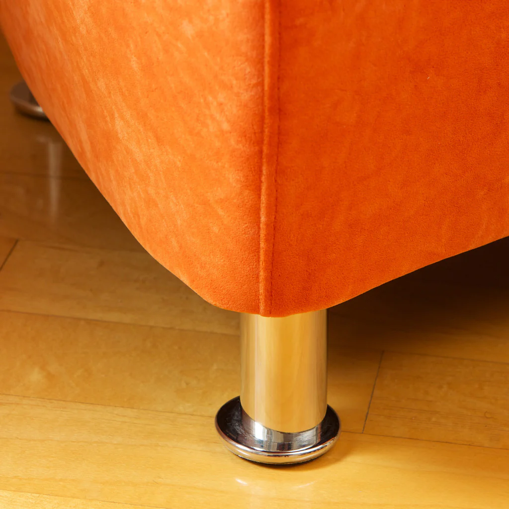 Salazar Modern Retro Orange Fabric Accent Chair with Stainless Steel Legs - furnishings