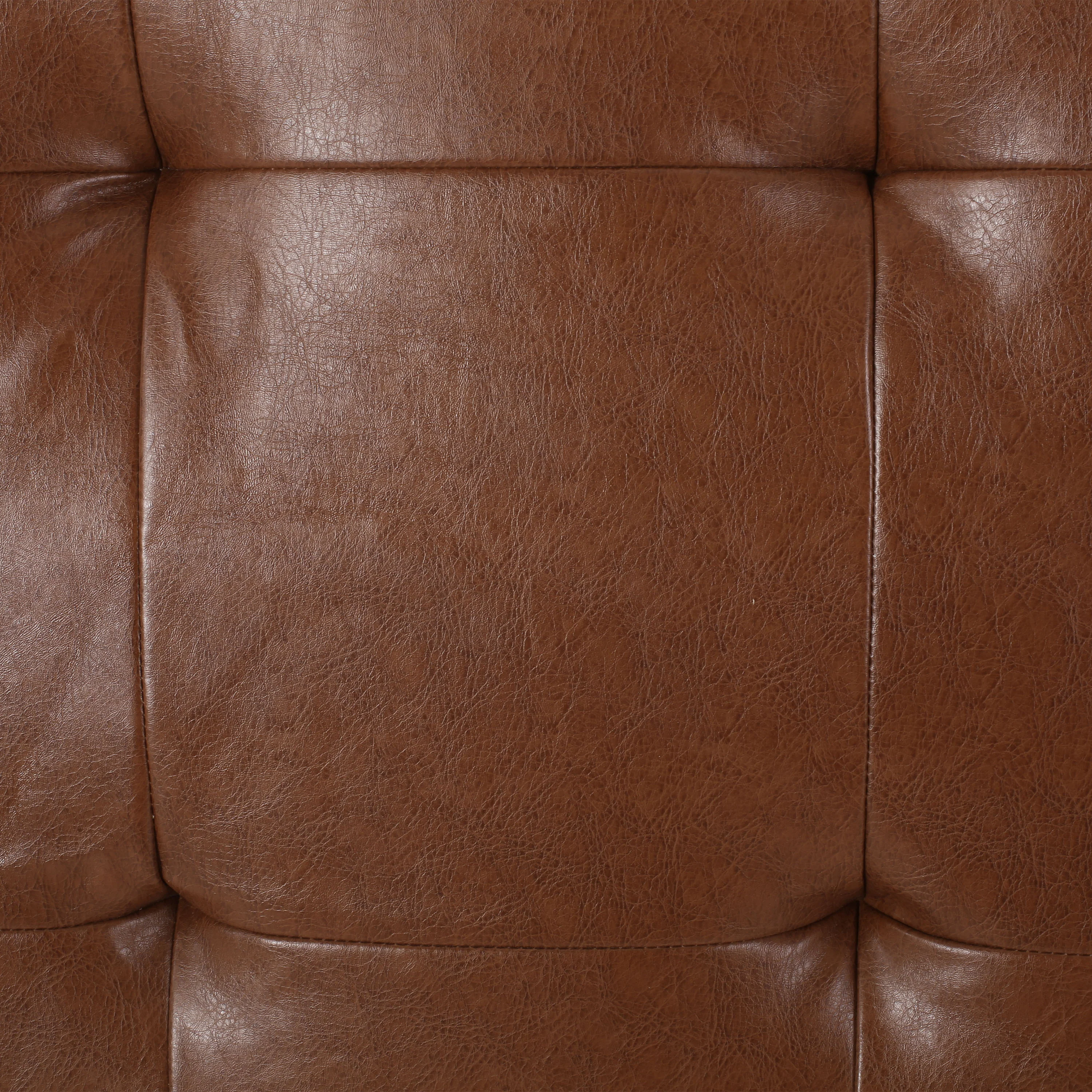 Elmore Mid Century Modern Faux Leather Tufted Chaise Lounge with Bolster Pillow - furnishings