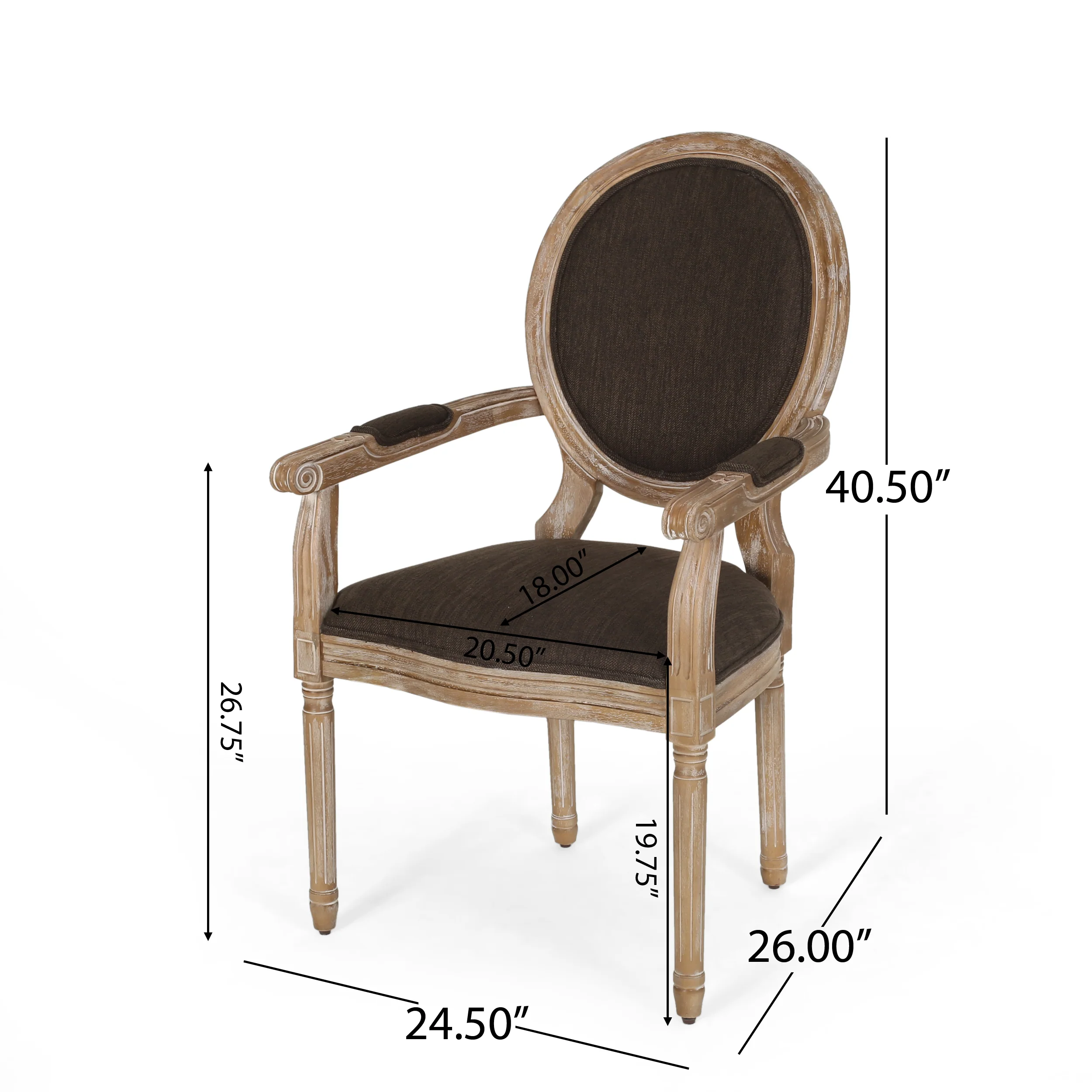 Bryan French Country Fabric Upholstered Wood 5 Piece Circular Dining Set - furnishings