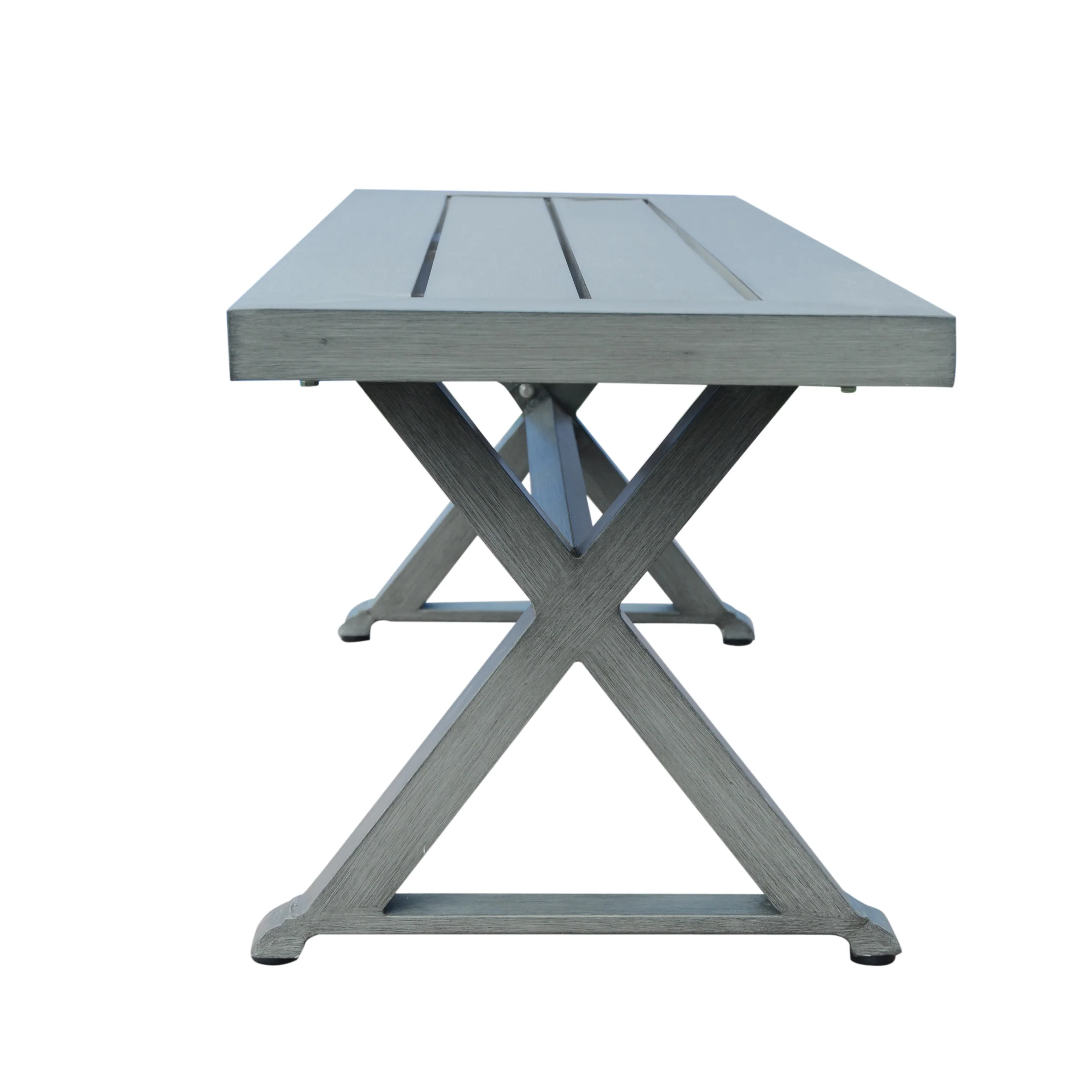 Icey Modern Outdoor Aluminum Dining Bench - furnishings