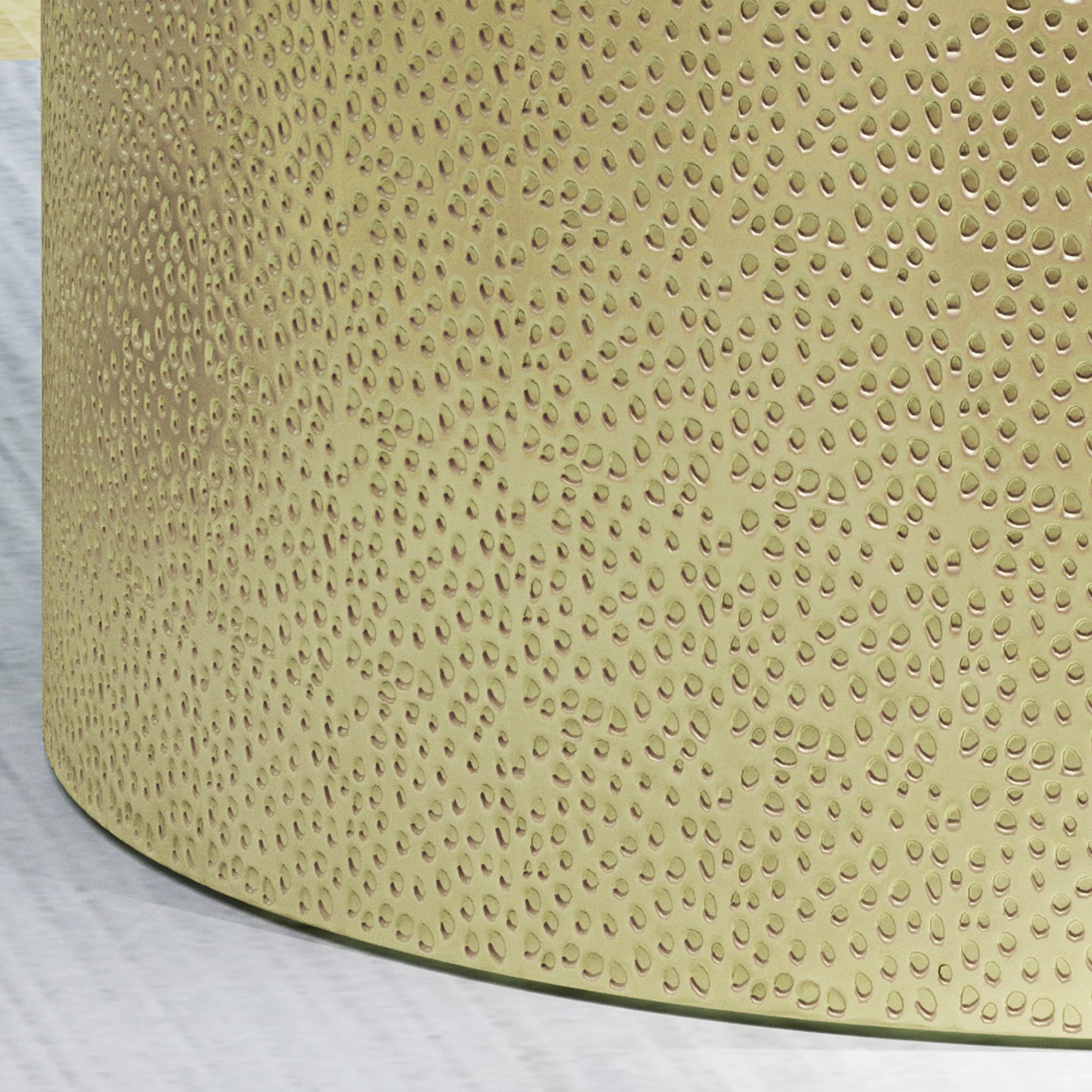 Rache Modern Round Coffee Table with Hammered Iron - furnishings
