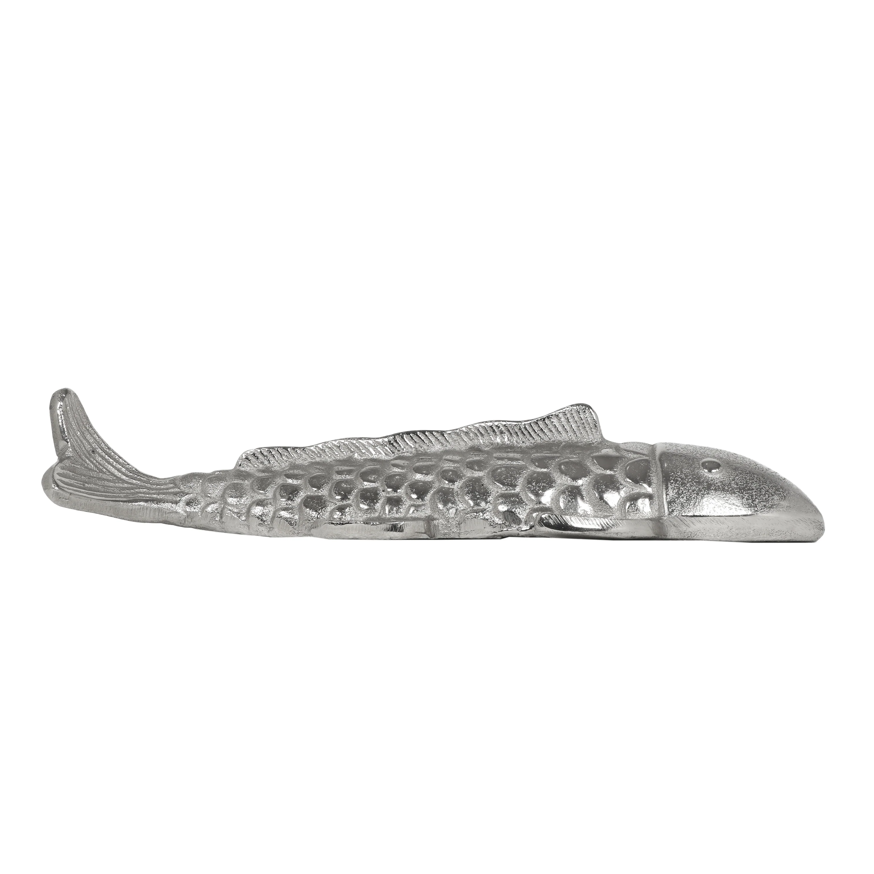 Arruda Handmade Aluminum Fish Wall Decor, Set of 2, Raw Nickel - furnishings