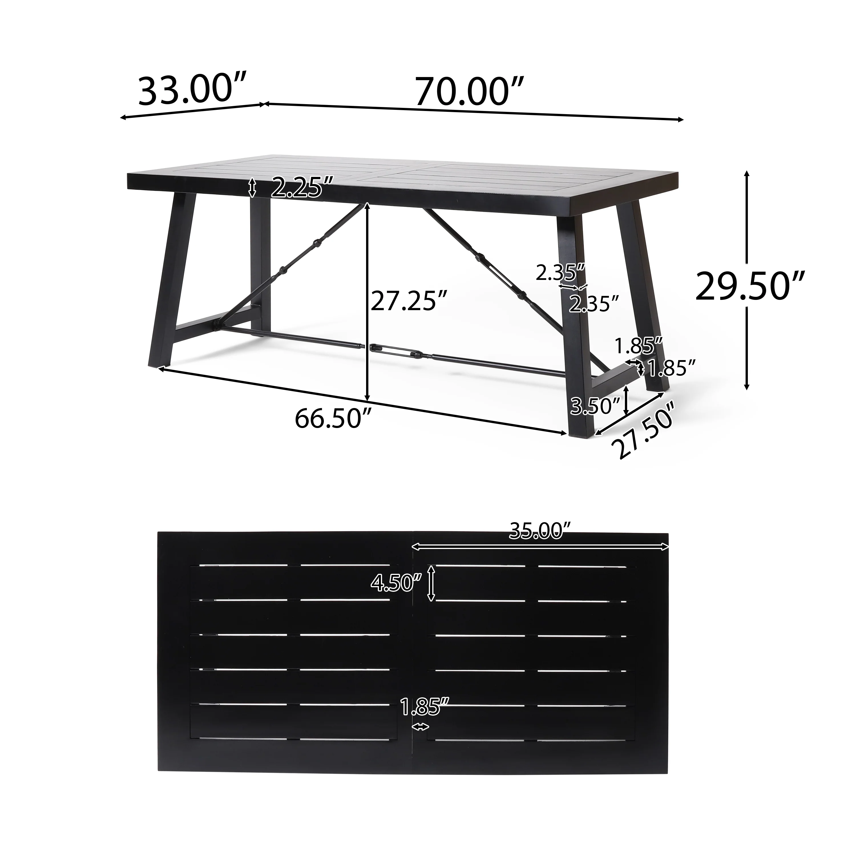 Hempstead Indoor Modern Industrial Acacia Wood Dining Table, Black - furnishings