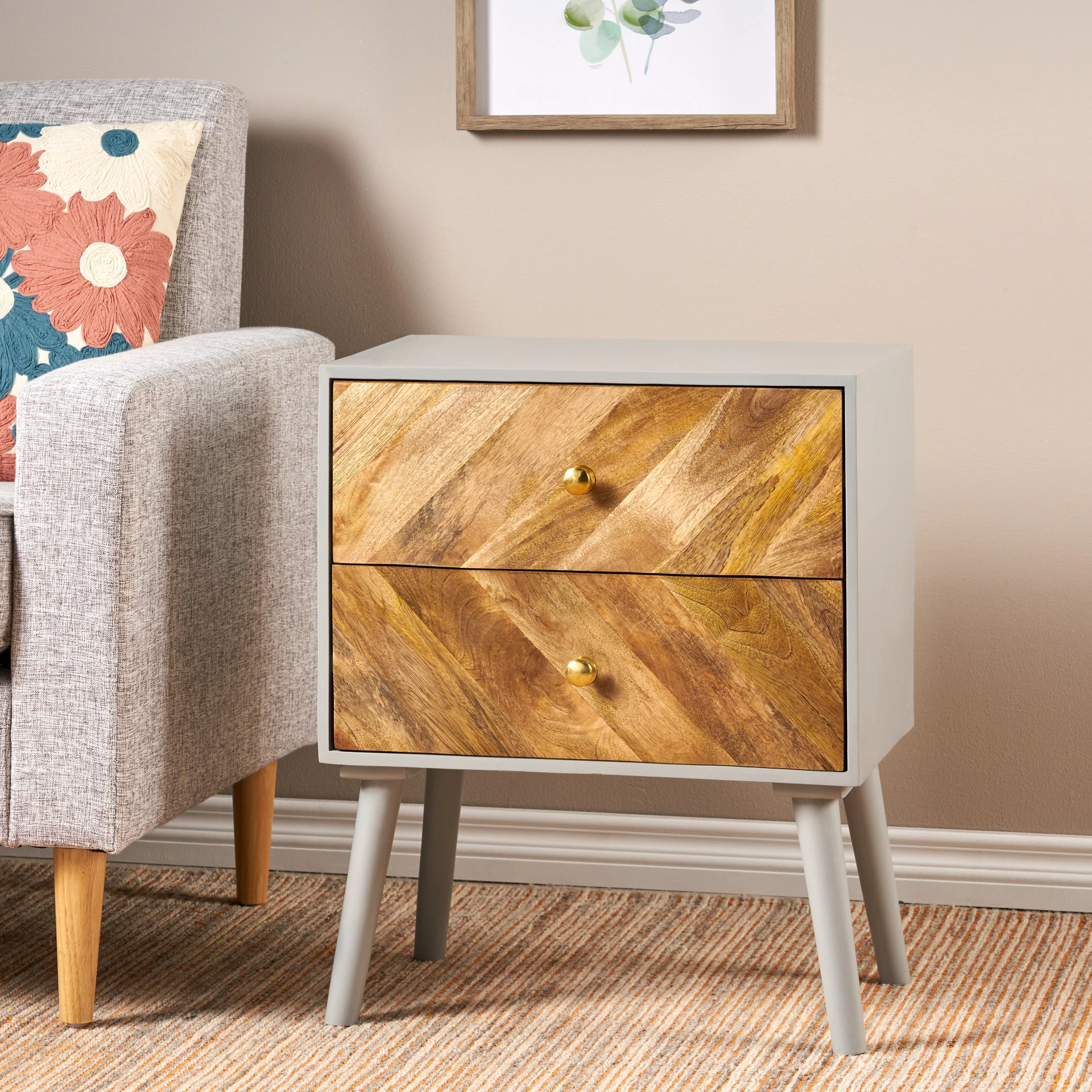 Ranya Mango Wood 2 Drawer Cabinet - furnishings