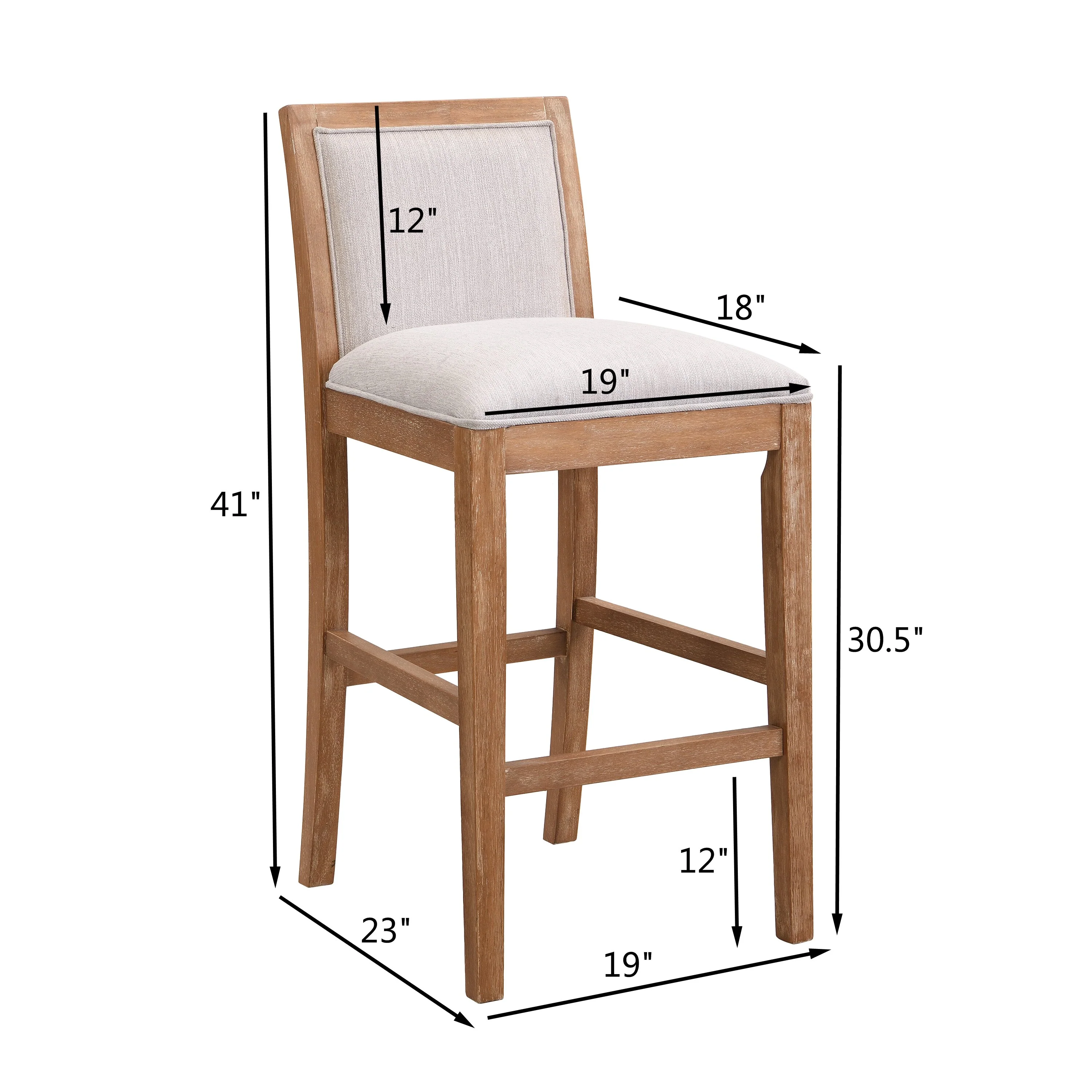 Sagea Modern Upholstered Counter Stools with Cushioned Seat and Back - furnishings