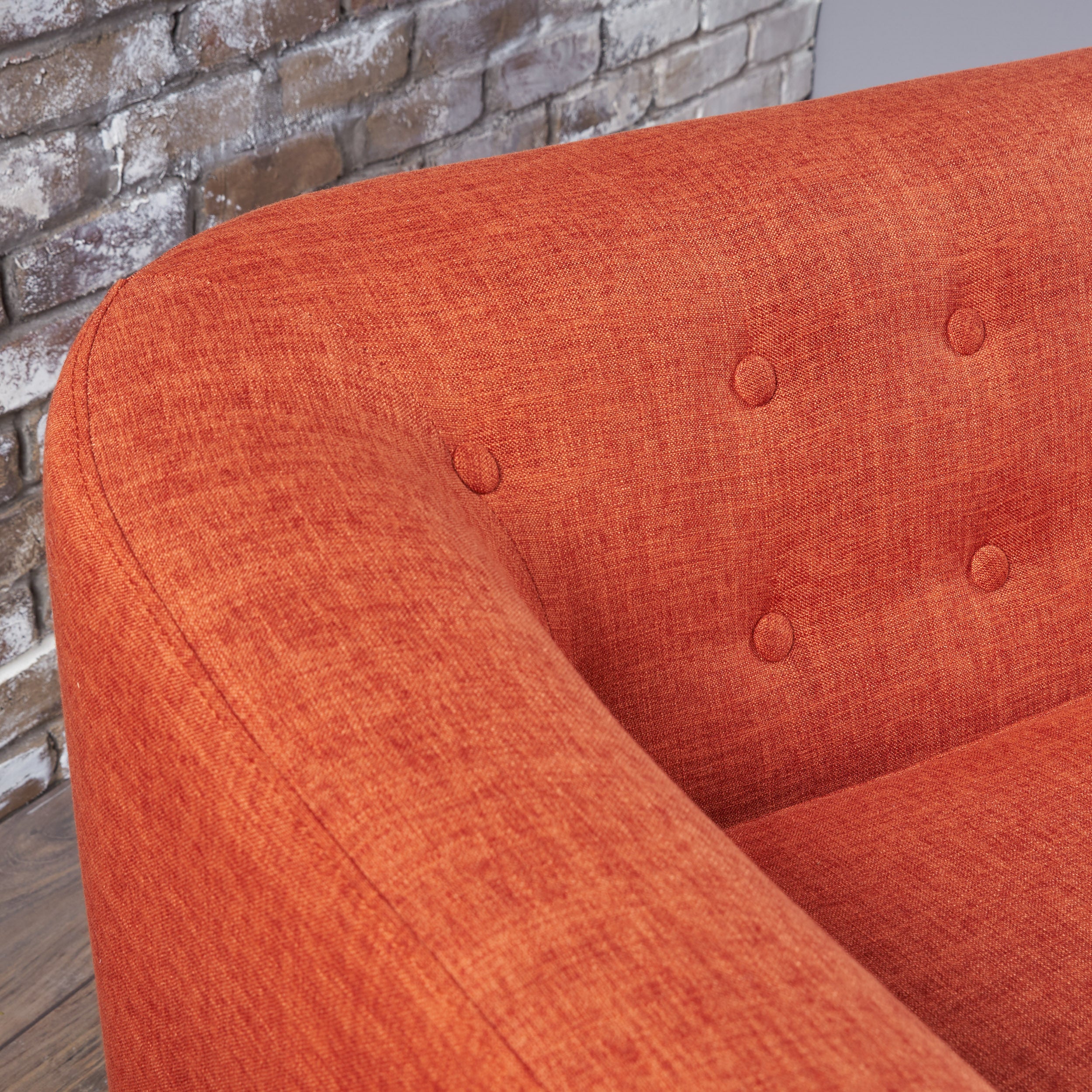 Brony Button Back Mid Century Fabric Modern Loveseat - furnishings