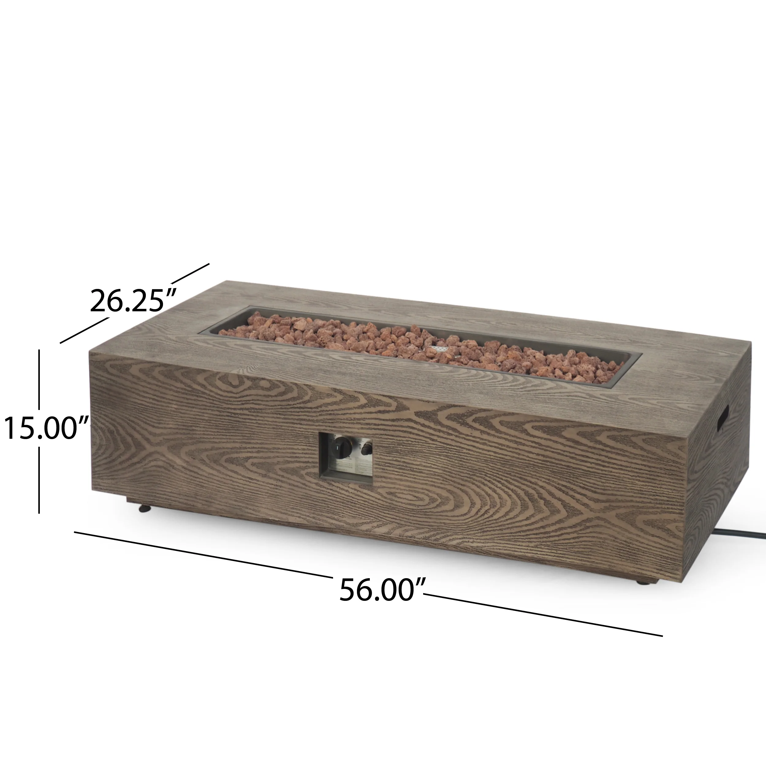 Hearth Outdoor 50,000 BTU Iron Rectangular Fire Pit (No Tank Holder) - furnishings