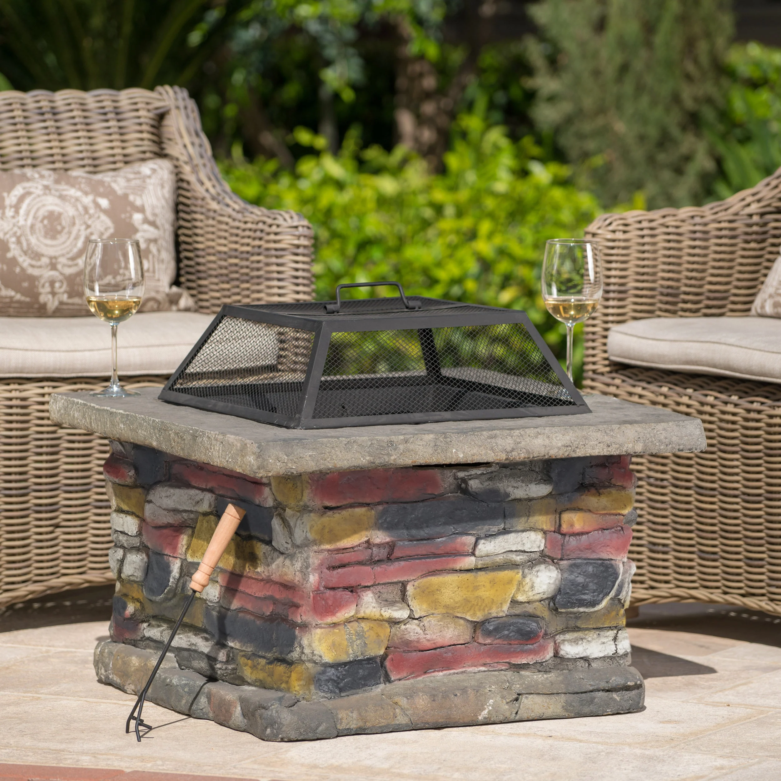 Tundra Natural Stone Fire Pit - furnishings