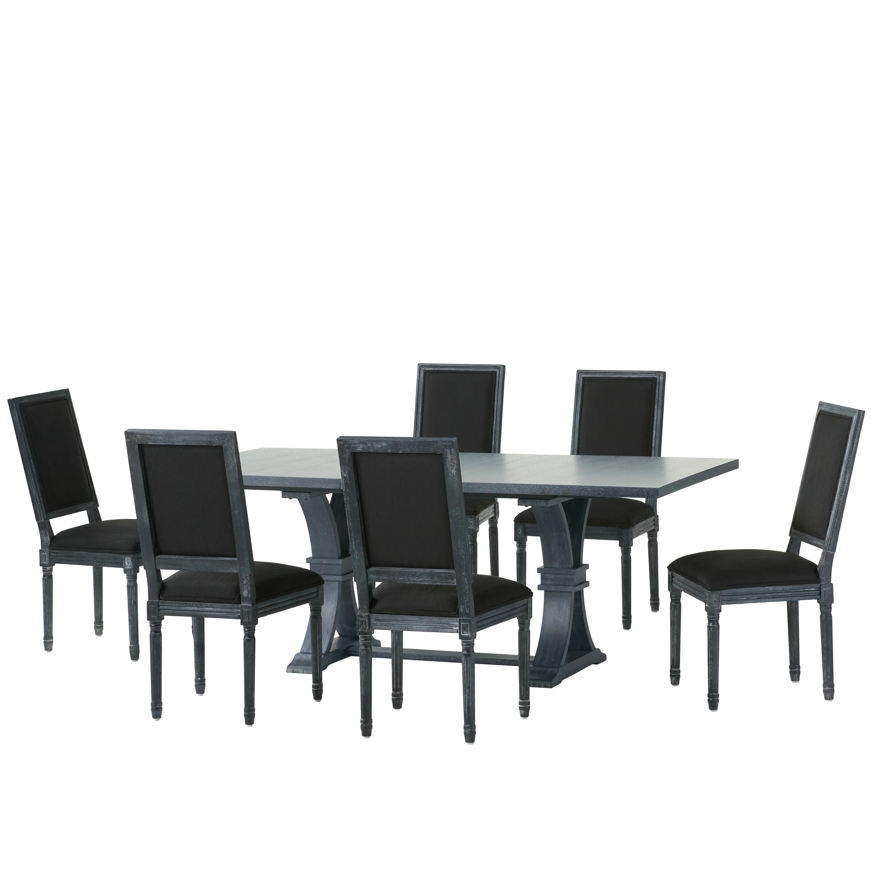 Beckstrom French Country Wood 7-Piece Expandable Dining Set - furnishings