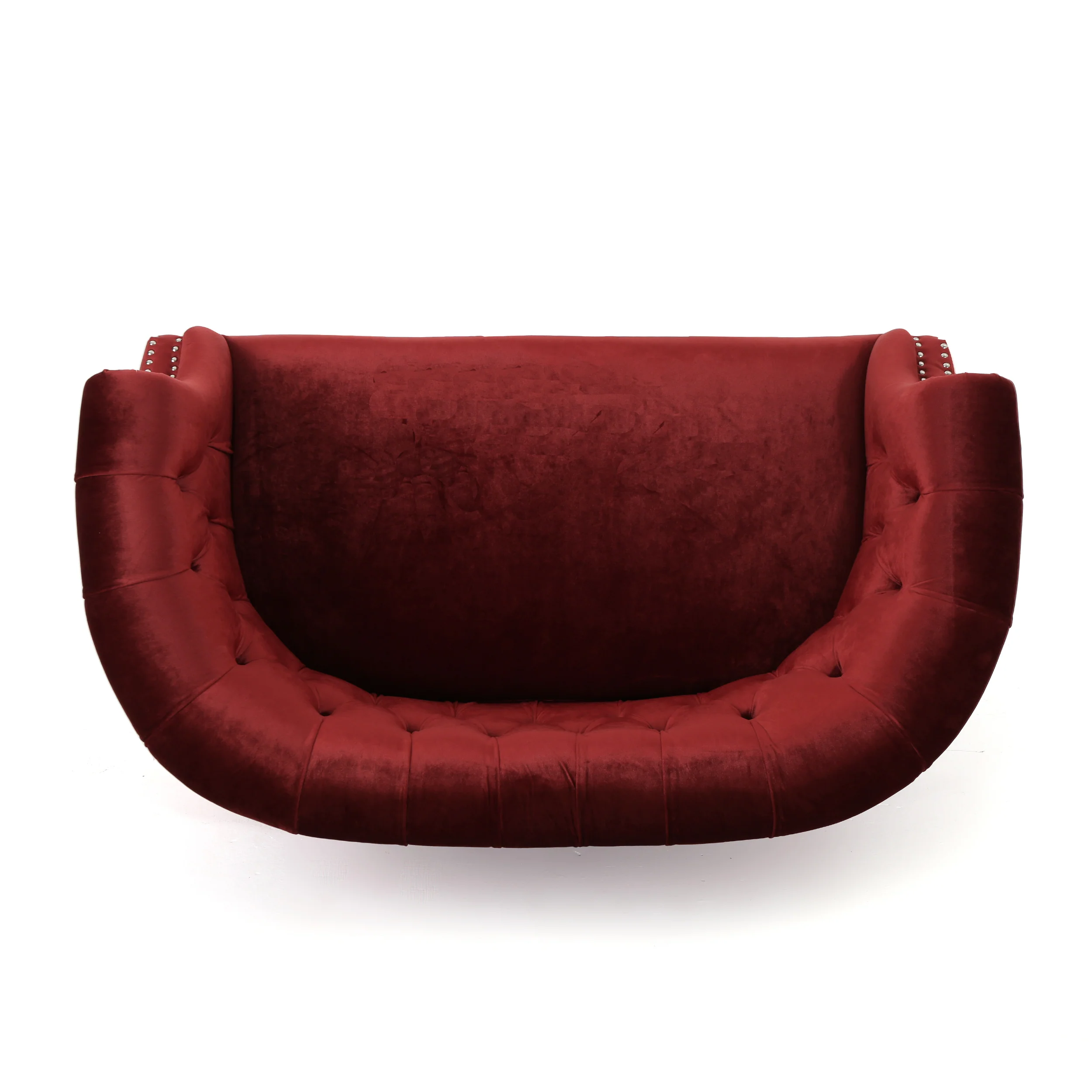 Melaina Tufted Scroll Arm New Velvet Loveseat - furnishings