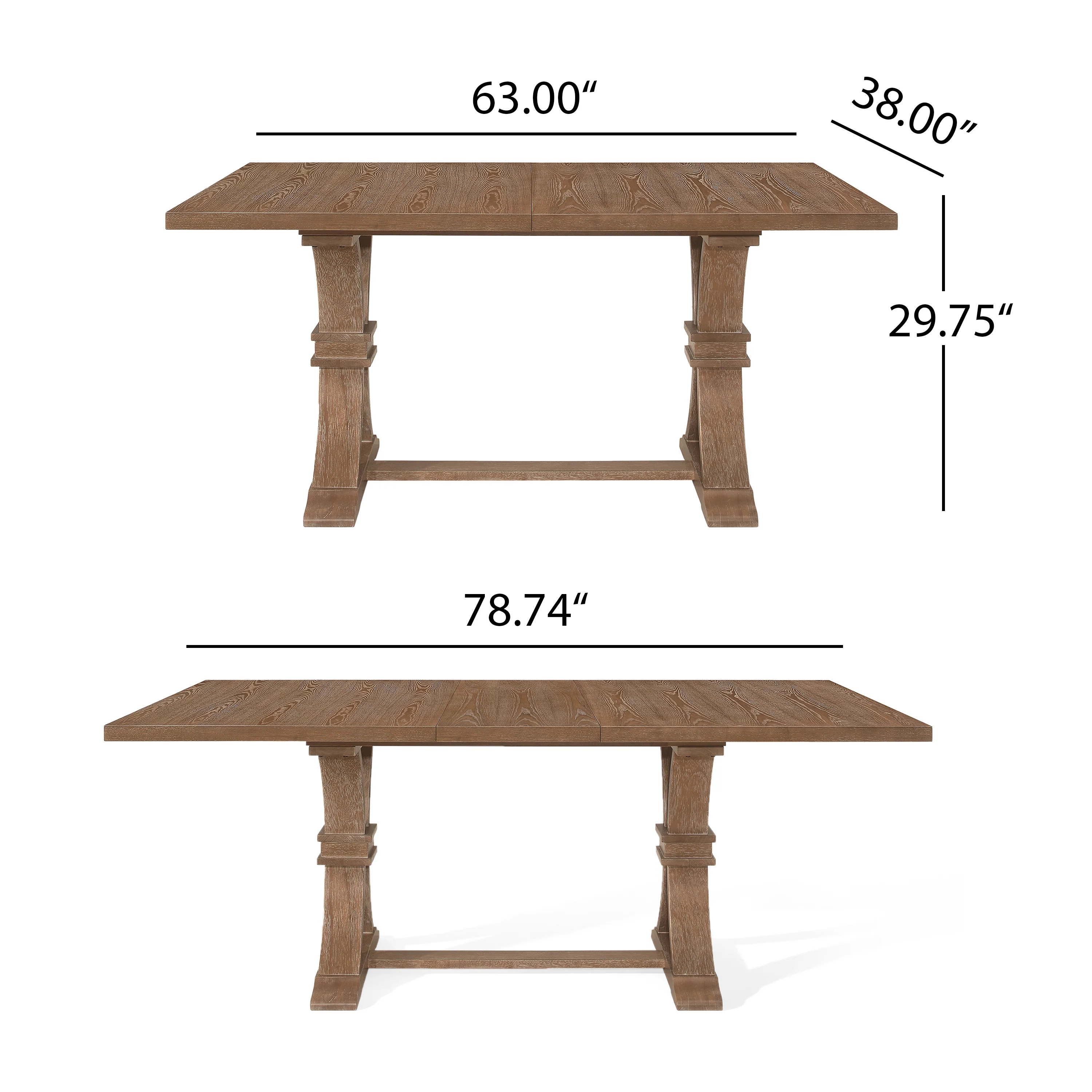 Aisenbrey French Country Fabric Upholstered Wood 7 Piece Expandable Dining Set - furnishings