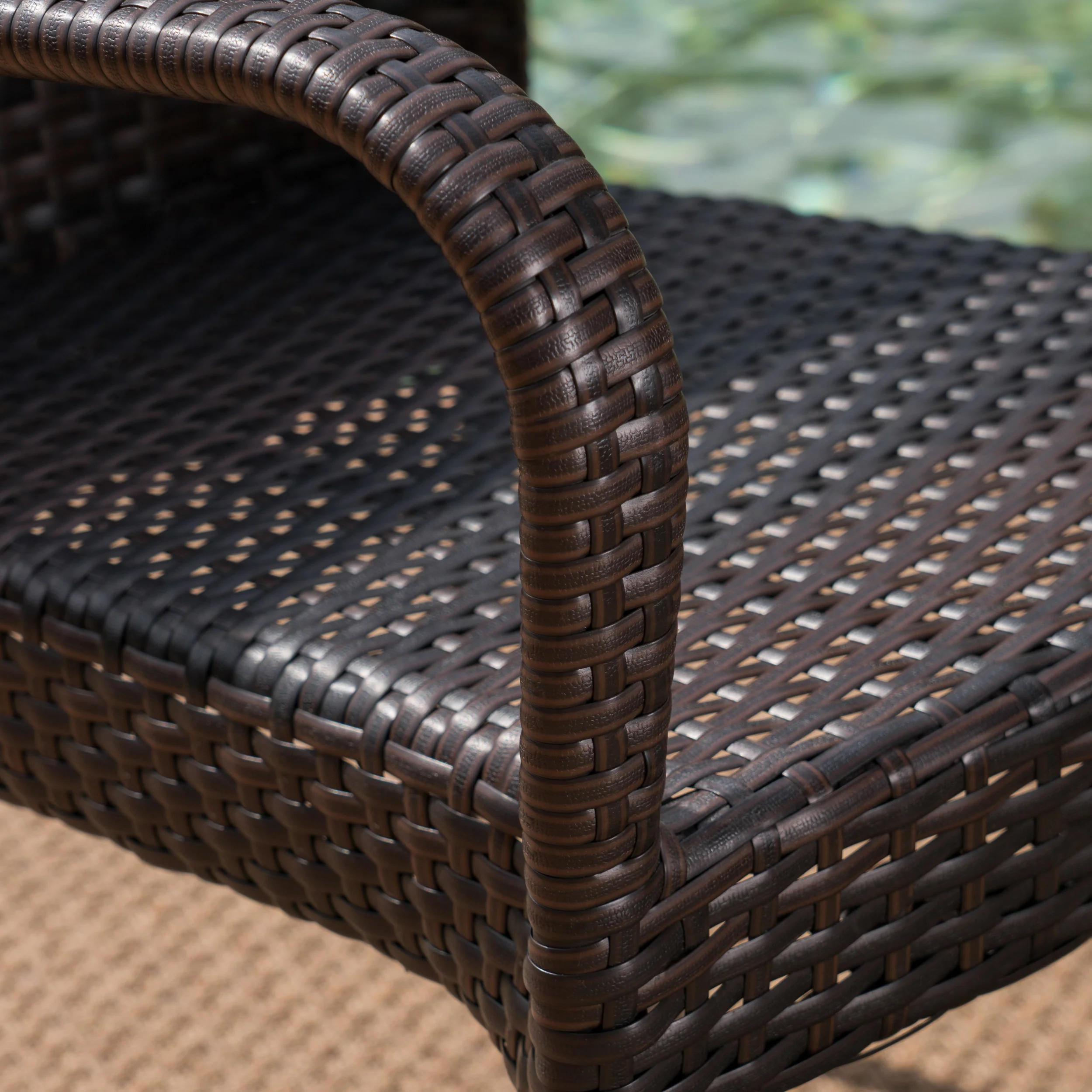 Fiona Outdoor 6 Piece Wicker Dining Set with Concrete Dining Table and Bench - furnishings