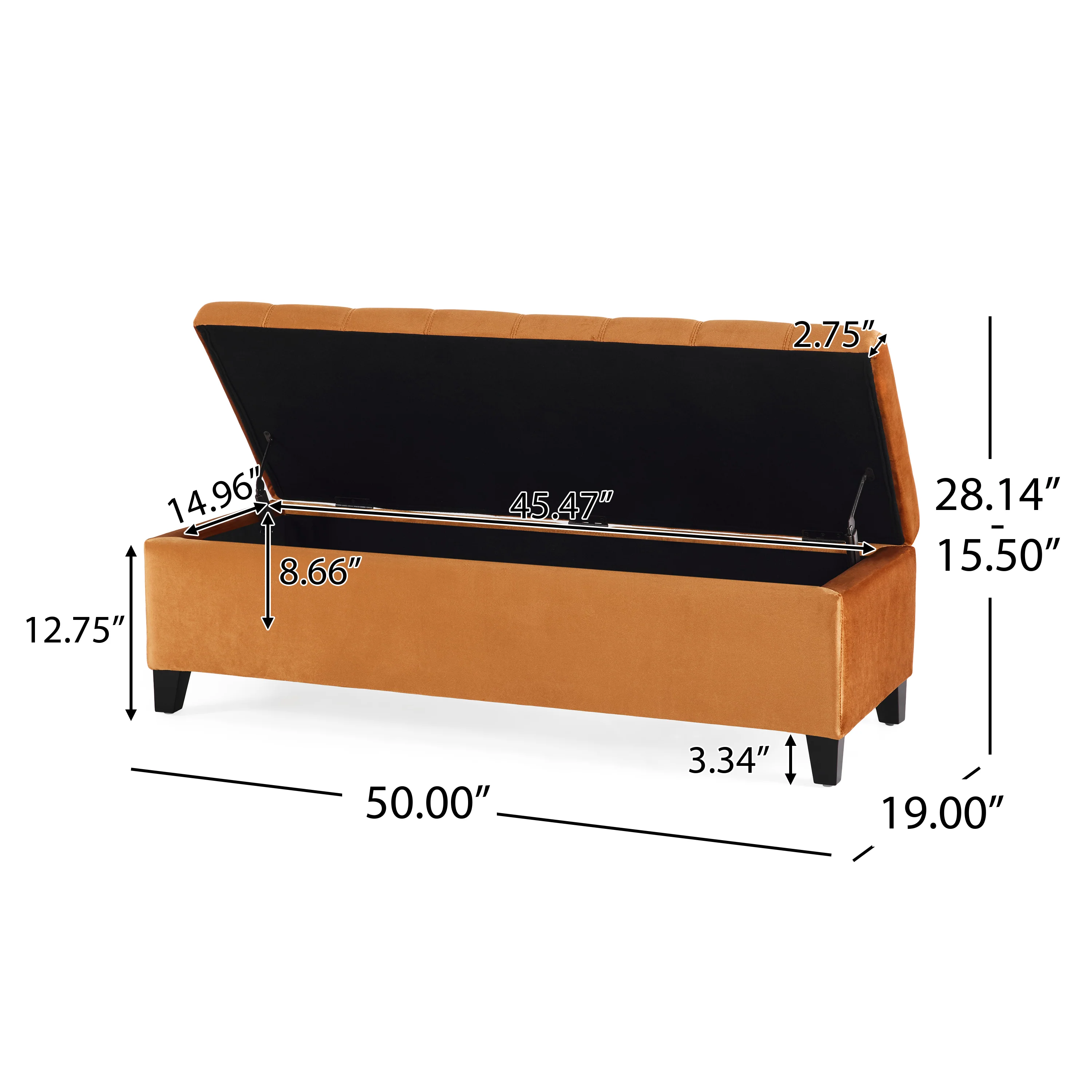 Wendover Fabric Storage Ottoman Bench - furnishings