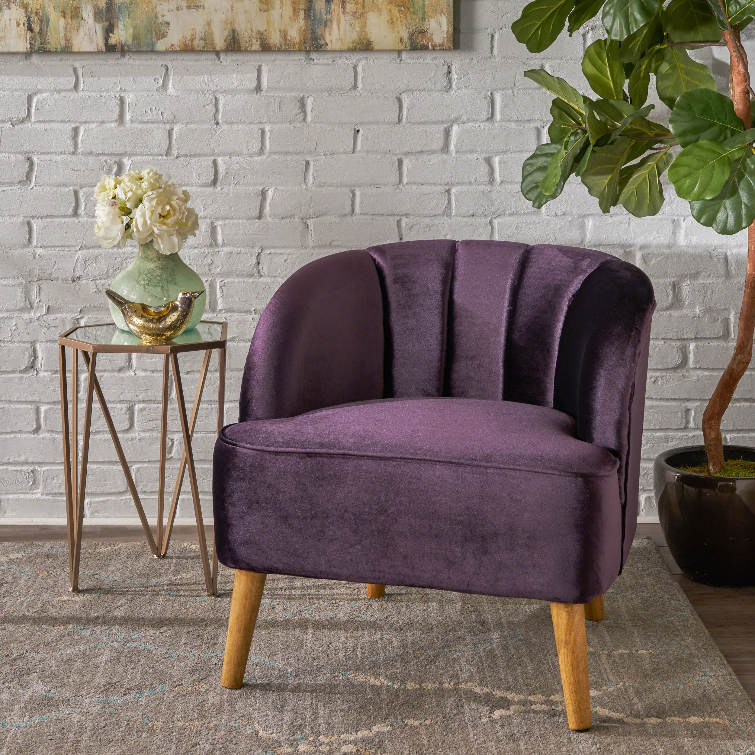 Scarlett Modern New Velvet Accent Chair - furnishings