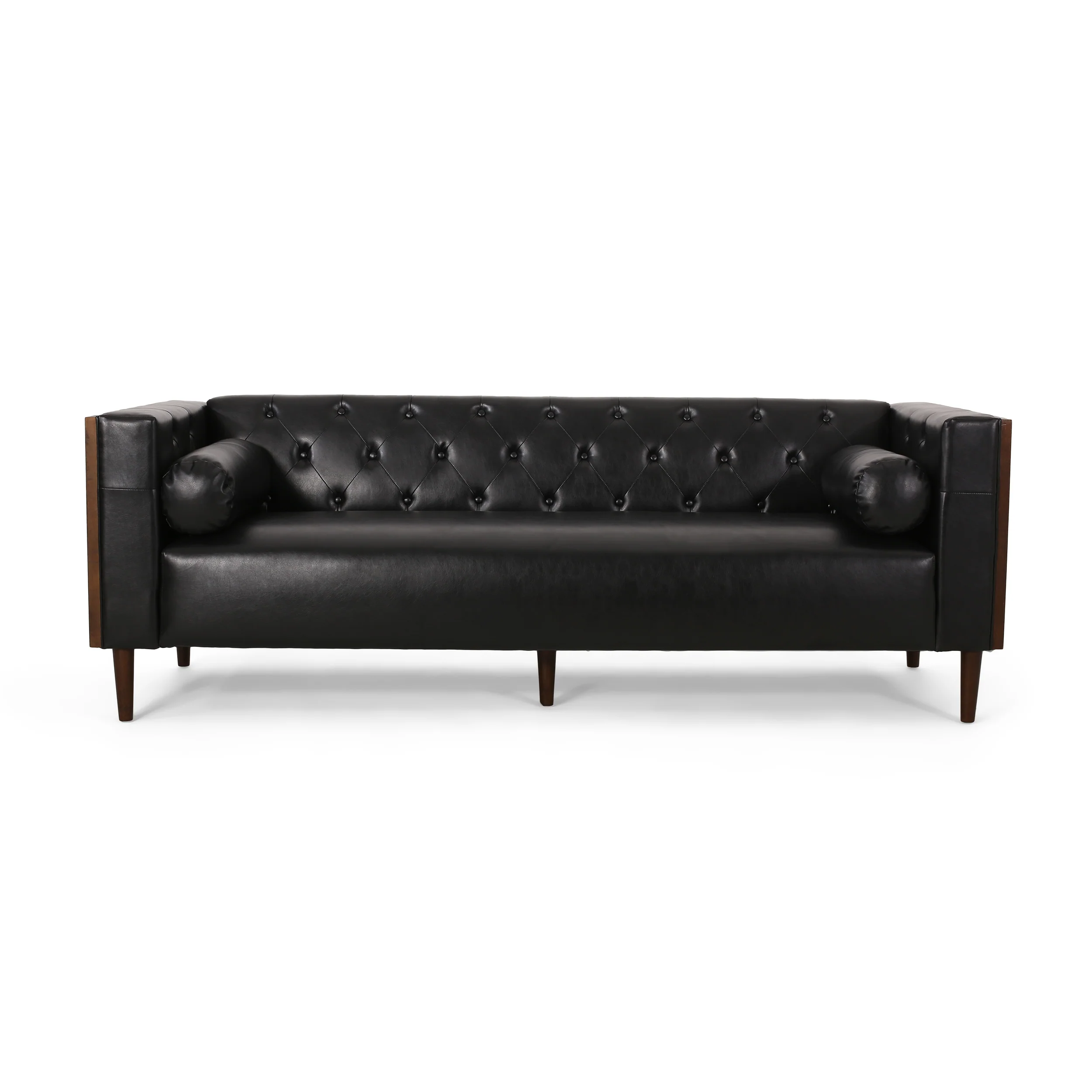 Neilan Contemporary Tufted Deep Seated Sofa with Accent Pillows - furnishings