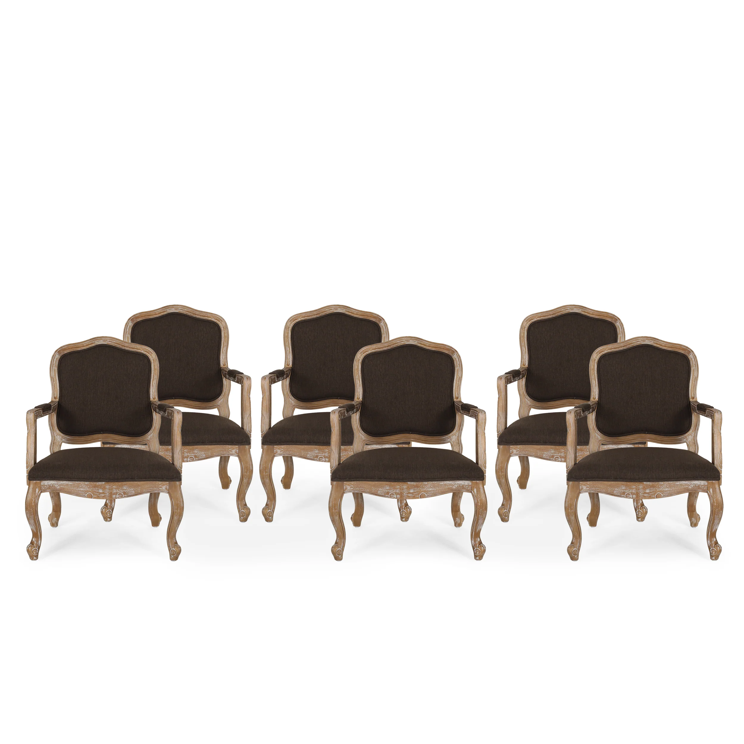 Stene French Country Wood Upholstered Dining Armchair - furnishings